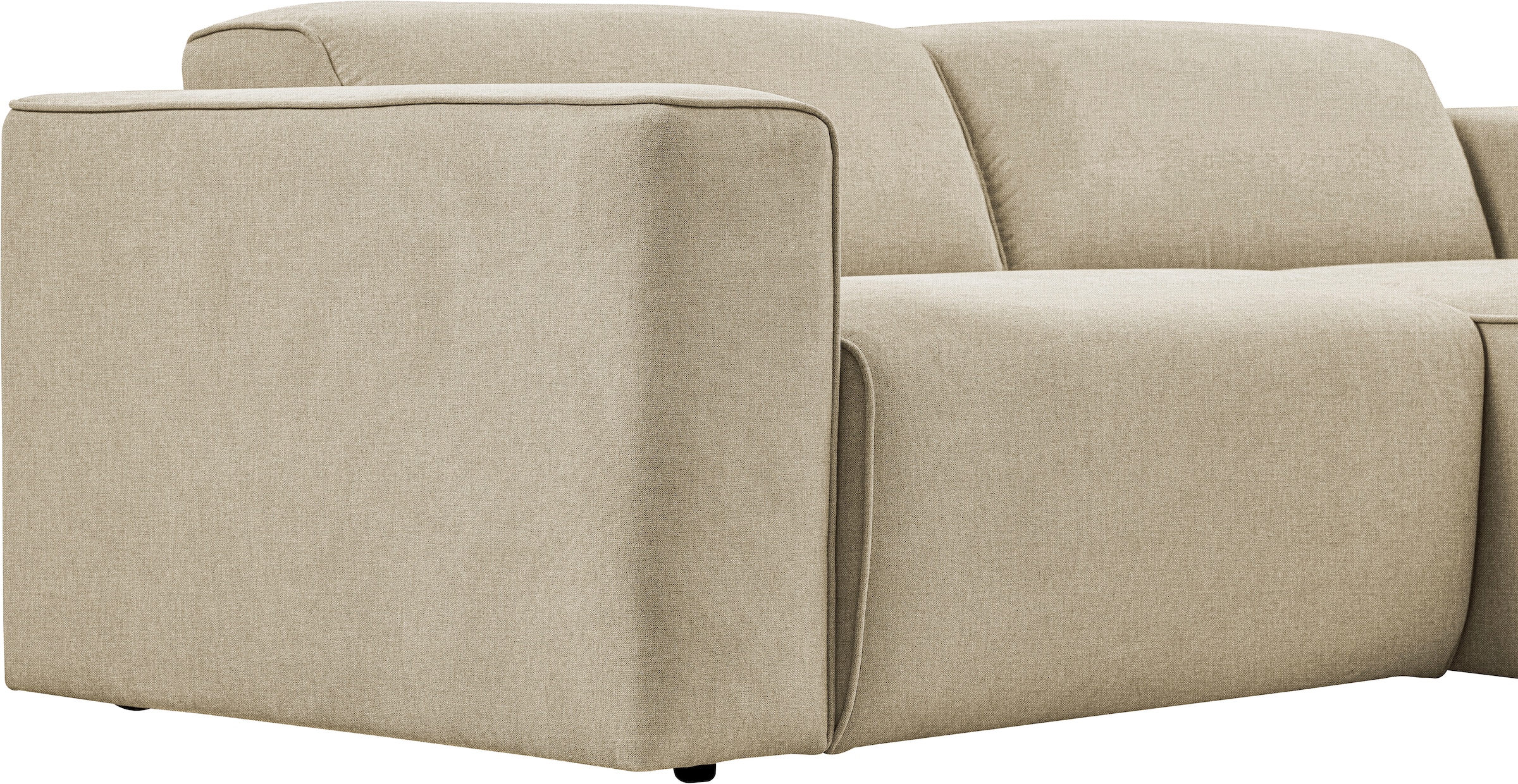 andas Ecksofa »Noord mit Kedernaht, Breite 234 cm«, Cord, Struktur, Webstoff, mit Wellenunterfederung, Massivholzrahmen