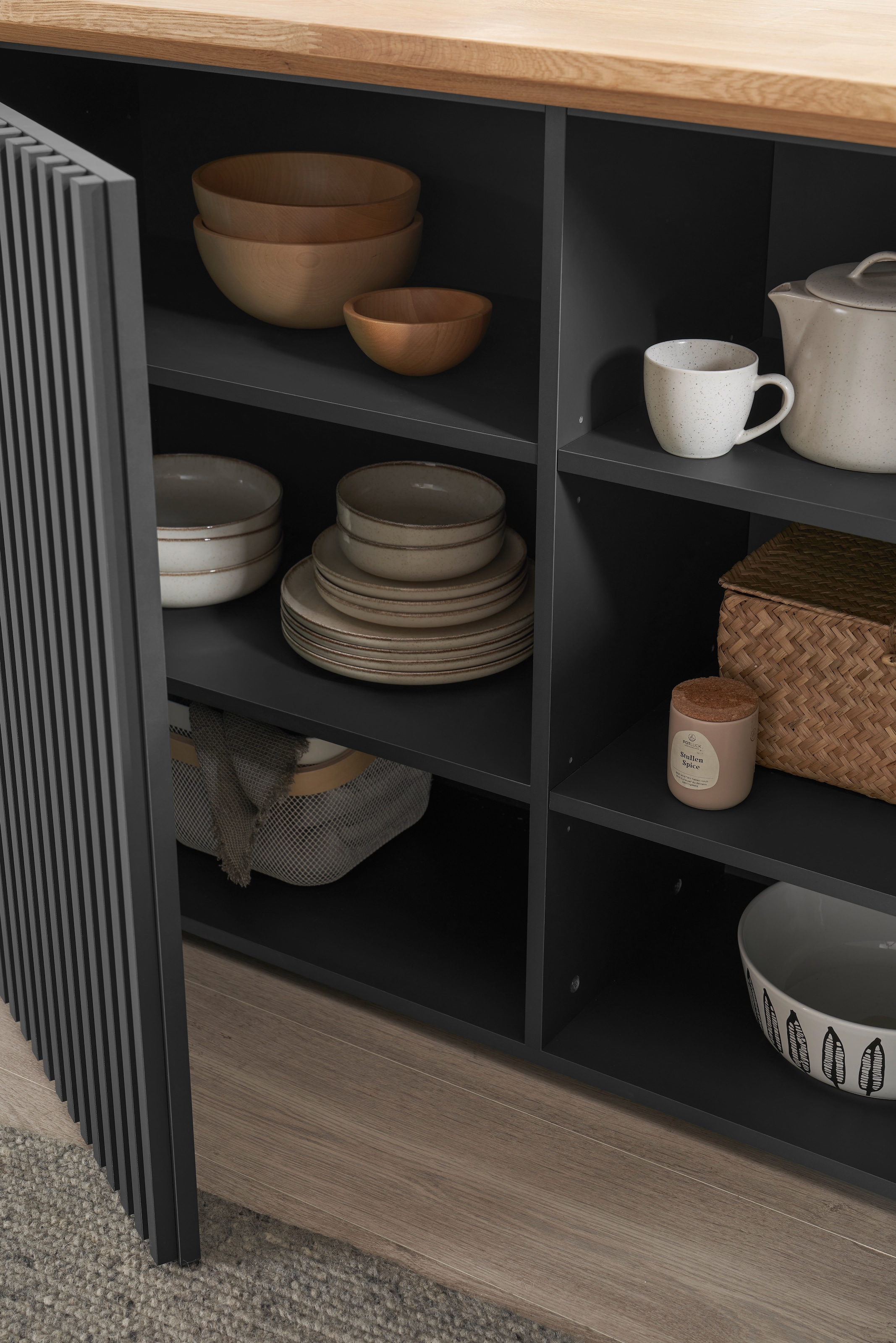 BASIC by Balculina Kücheninsel »Sandella B/H/T 160x87x90 cm« Breite 160 cm, Arbeitsplatte eiche massiv