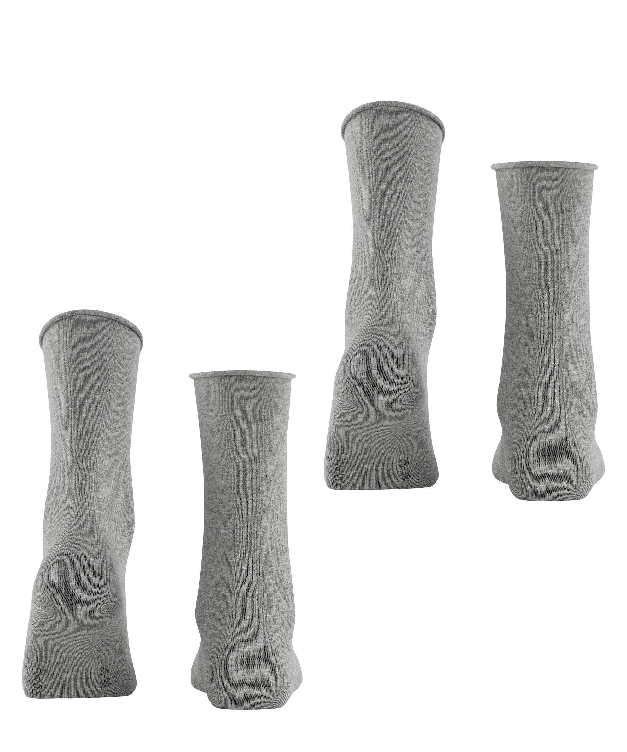Esprit Socken »Basic Pure« 2er Pack, 2 Stk. tlg. ohne einschneidendes Bündchen, Basic-Socke, Uni-Strümpfe atmungsaktiv