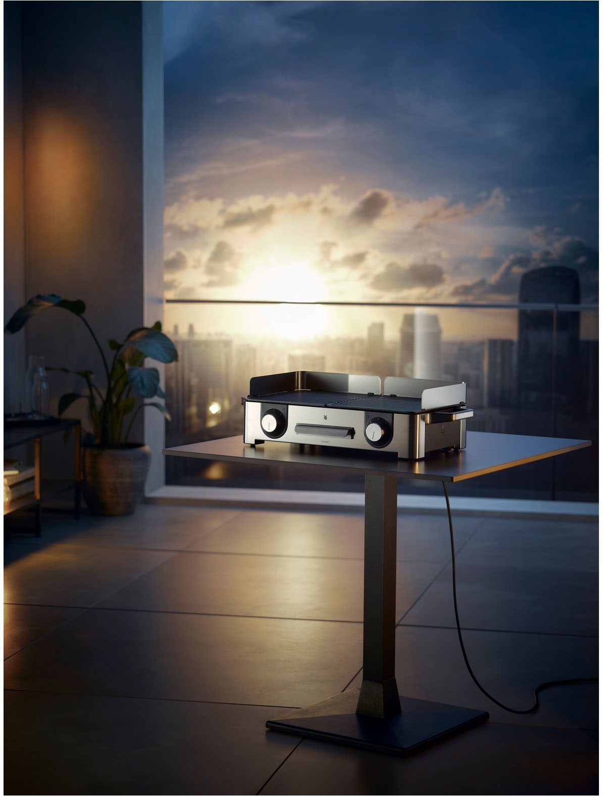 WMF Tischgrill »Lono Master Grill, getrennt regulierte Platten, variable Temperaturen«, 2400 W, outdoorgeeignet, Wind-/Spritzschutz, spülmaschinengeeignete Teile