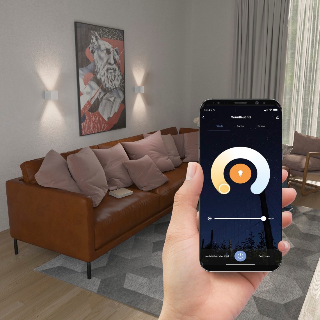 Hama LED Wandleuchte »LED Wandleuchte, WLAN Wandlampe für innen/außen Außenlampe IP 44«, Lizenziert von/durch: Amazon