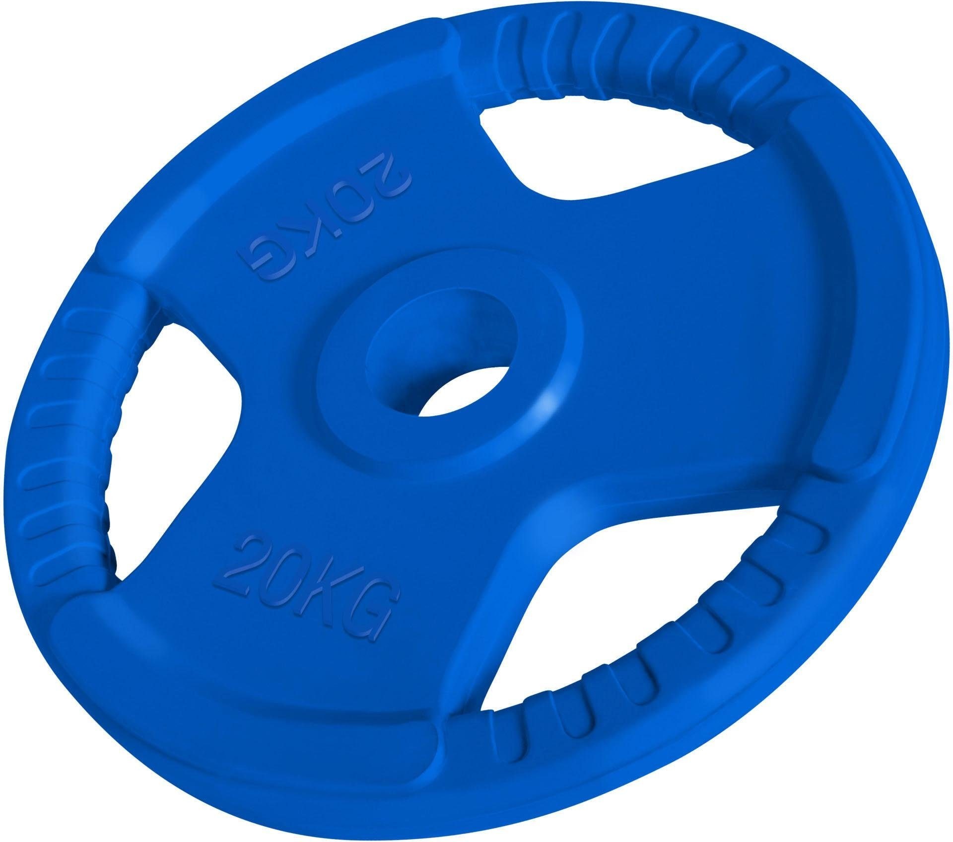 Hantelscheiben „Hantelscheibe 50/51 mm Gummi Gripper 20 kg“ blau 20 kg