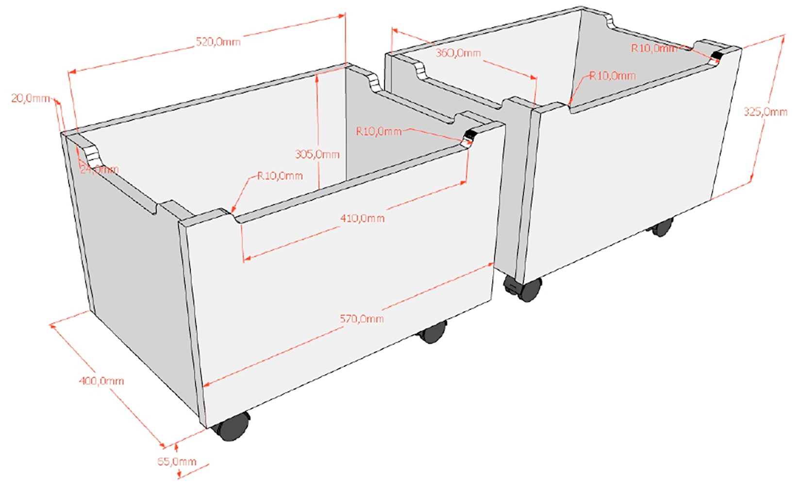 Vipack Massivholzbett »Forrest Made in Europe, stabil und hochwertig gebaut, mit 2 Rollboxen« 90/200 cm, mit Rollrost und Leiter, seitenverkehrt montierbar,  inkl. umlaufenden Absturzschutz in Sprossenoptik, Eiche natur geölt