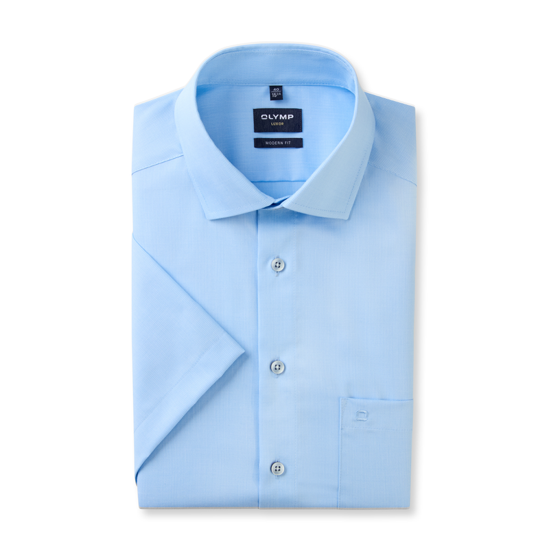 OLYMP Kurzarmhemd »Luxor modern fit« bleu 43 - N-Gr N-Gr 43 Kurzarmhemd für sommerliche Tage