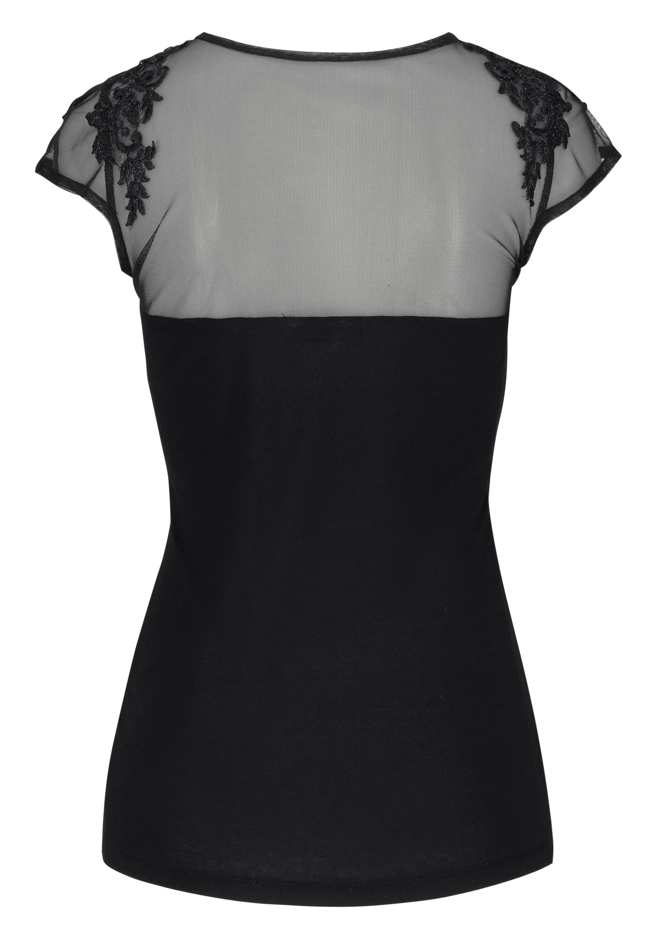 Melrose Rundhalsshirt Kurzarm,  sehr figurbetont,  femininer Stil