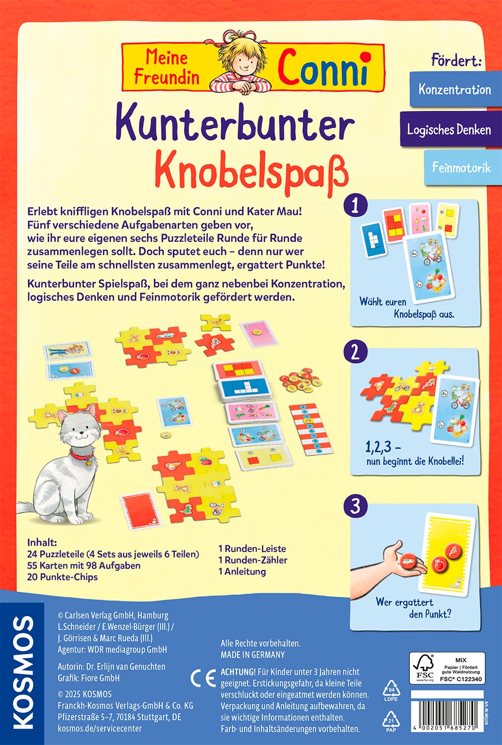 Kosmos Spiel »Meine Freundin Conni - Kunterbunter Knobelspaß« Made in Germany