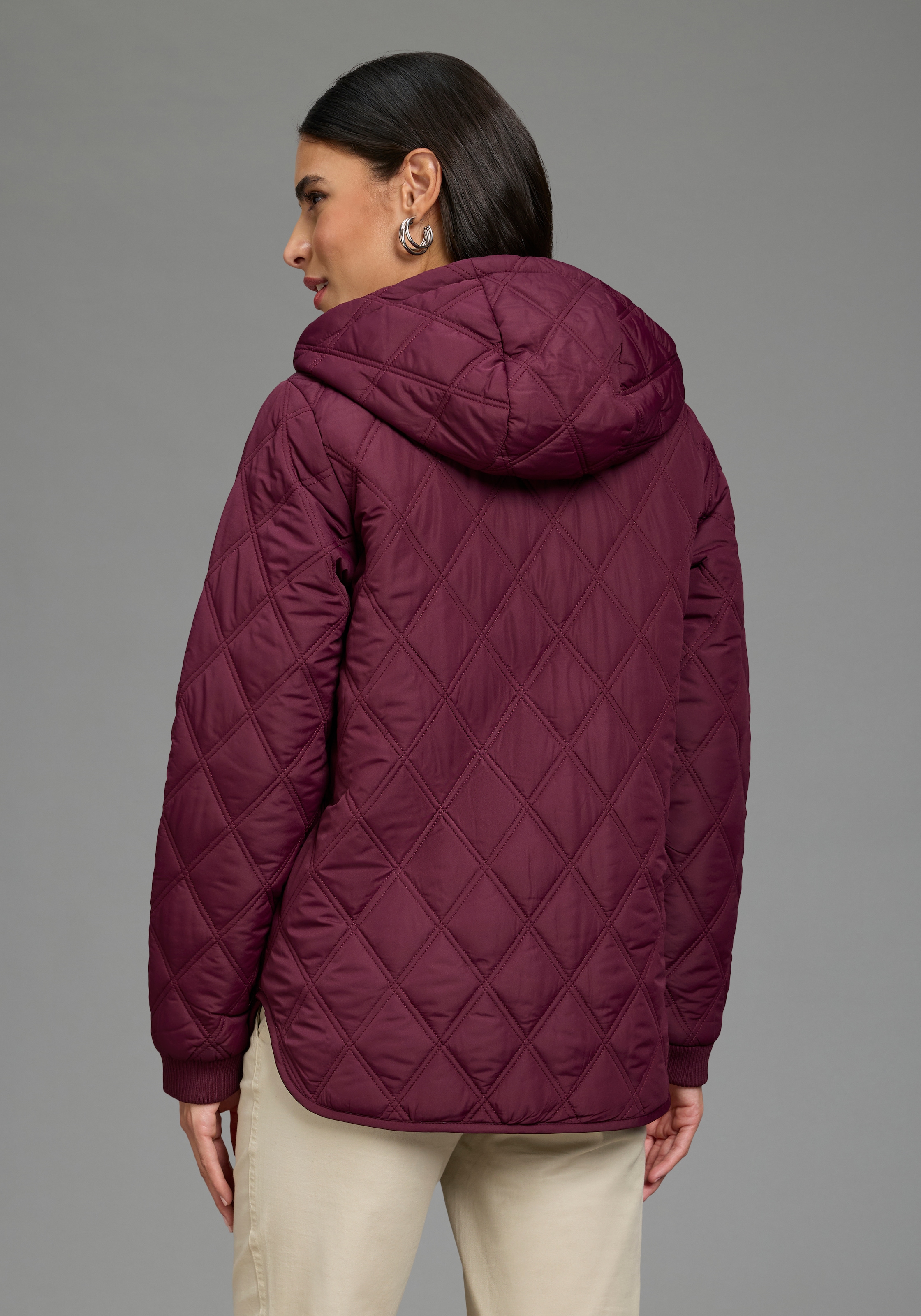 Laura Scott Steppjacke mit Kapuze Kapuze mit modernem Steppmuster für den Übergang