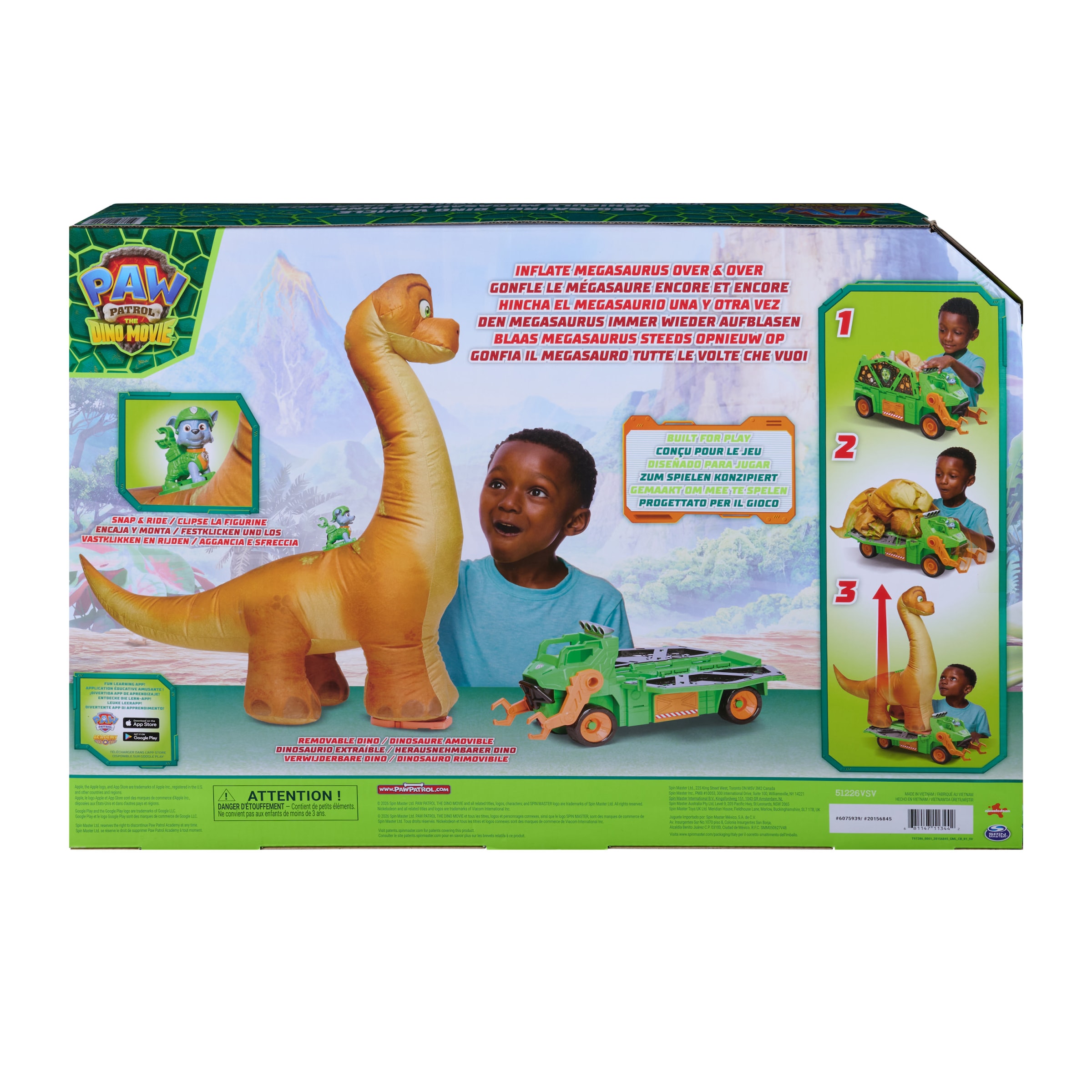 Spin Master Spielzeug-Auto »PAW Patrol: Der Dino Film, Rockys Megasaurus Transport-Fahrzeug« mit Lichteffekt