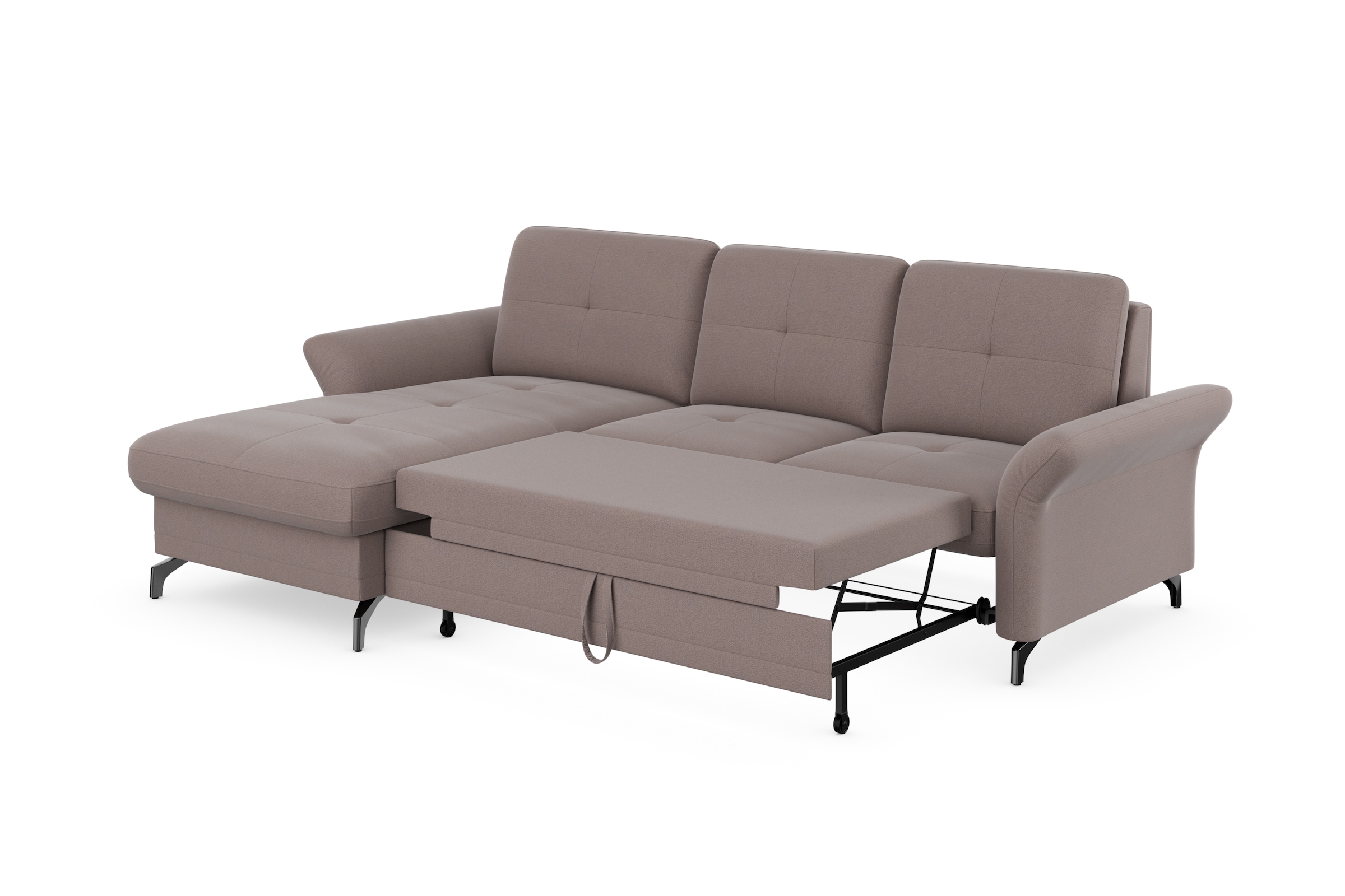 Places of Style Ecksofa »Calando L-Form«, wahlweise mit Bettfunktion, Bettkasten und Armteilfunktion