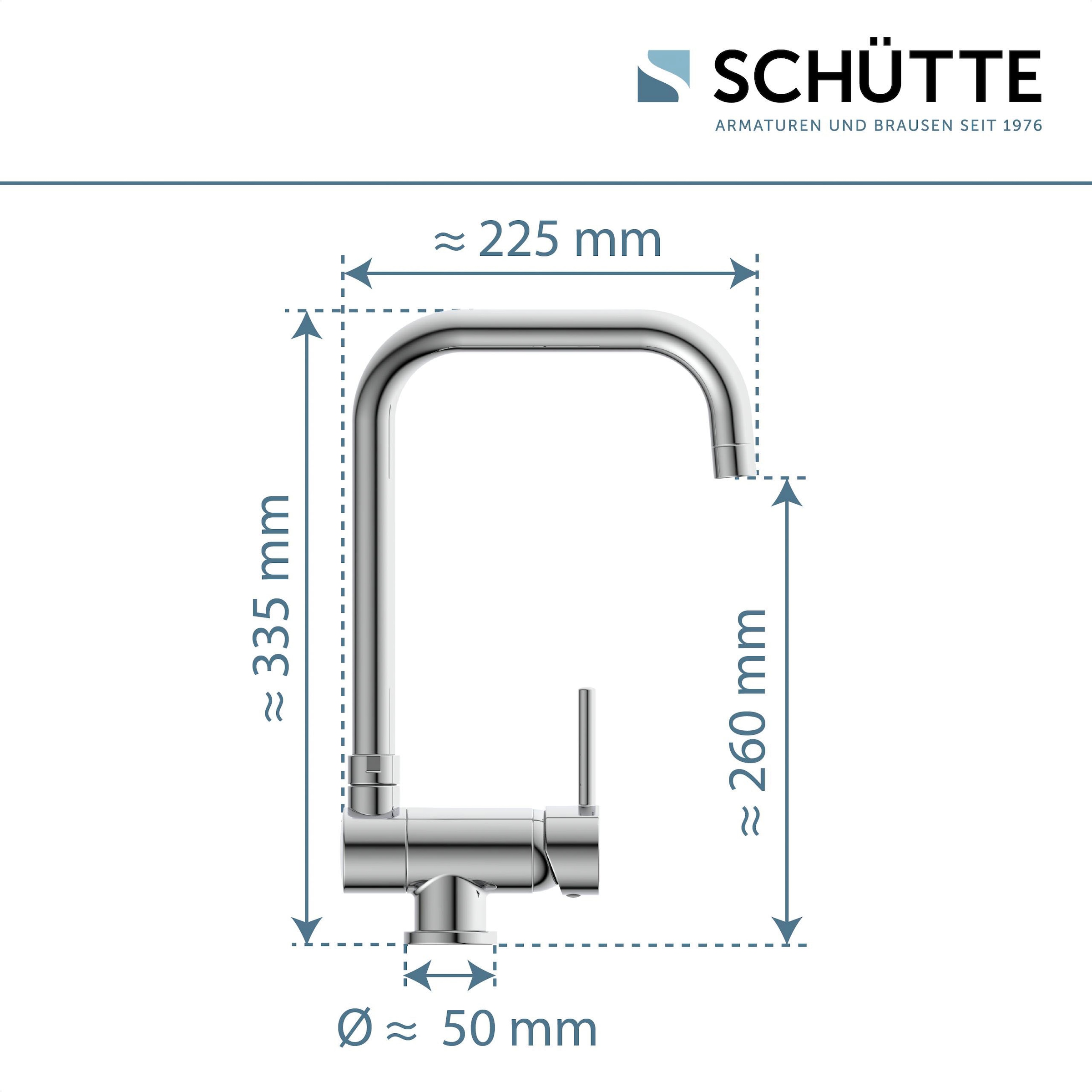 Schütte Spültischarmatur »WINDOW«, Wasserhahn Unterfenstermontage, 360° schwenkbar, energiesparend