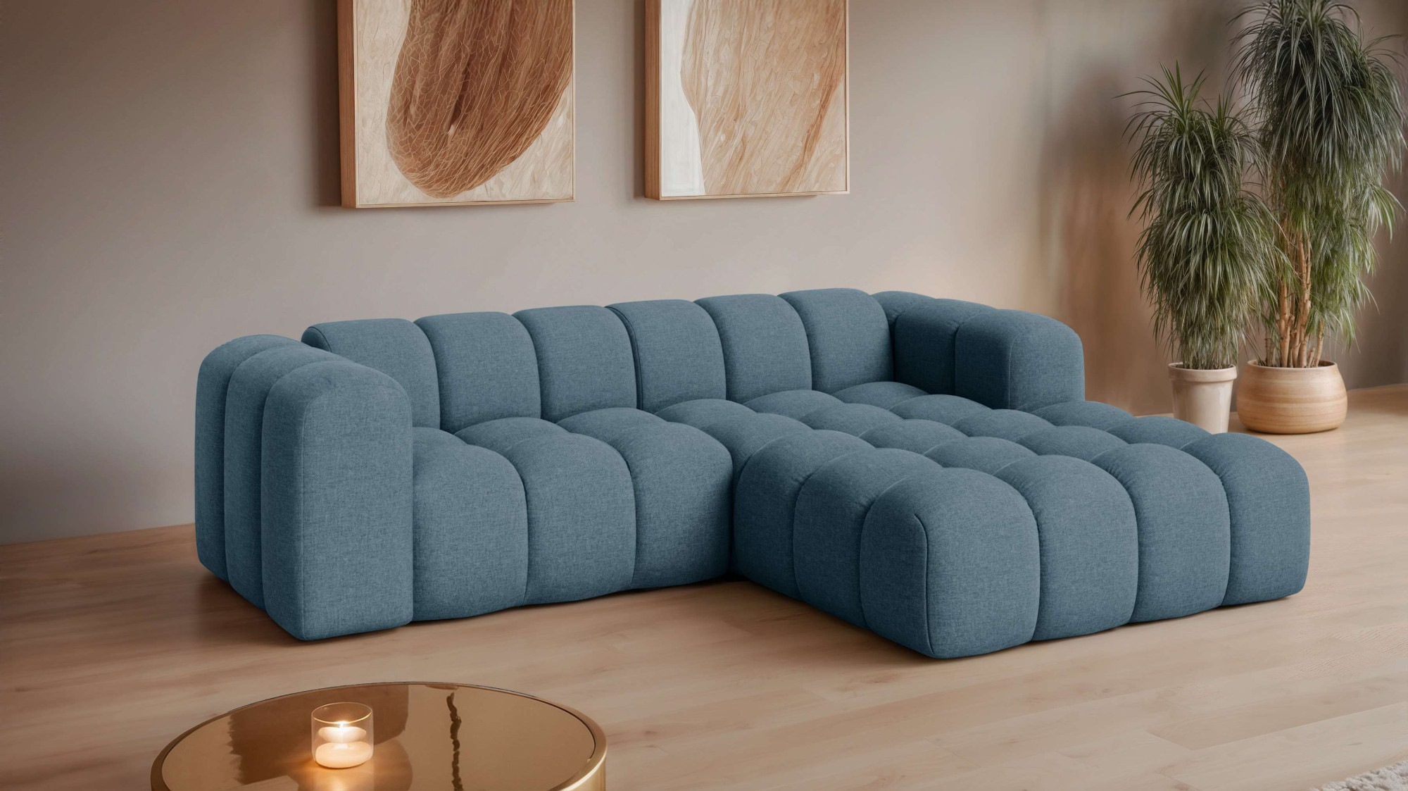 OTTO home Ecksofa »KALLIE Design-Sofa mit Wellenunterfederung, Bubble-Optik günstig online kaufen