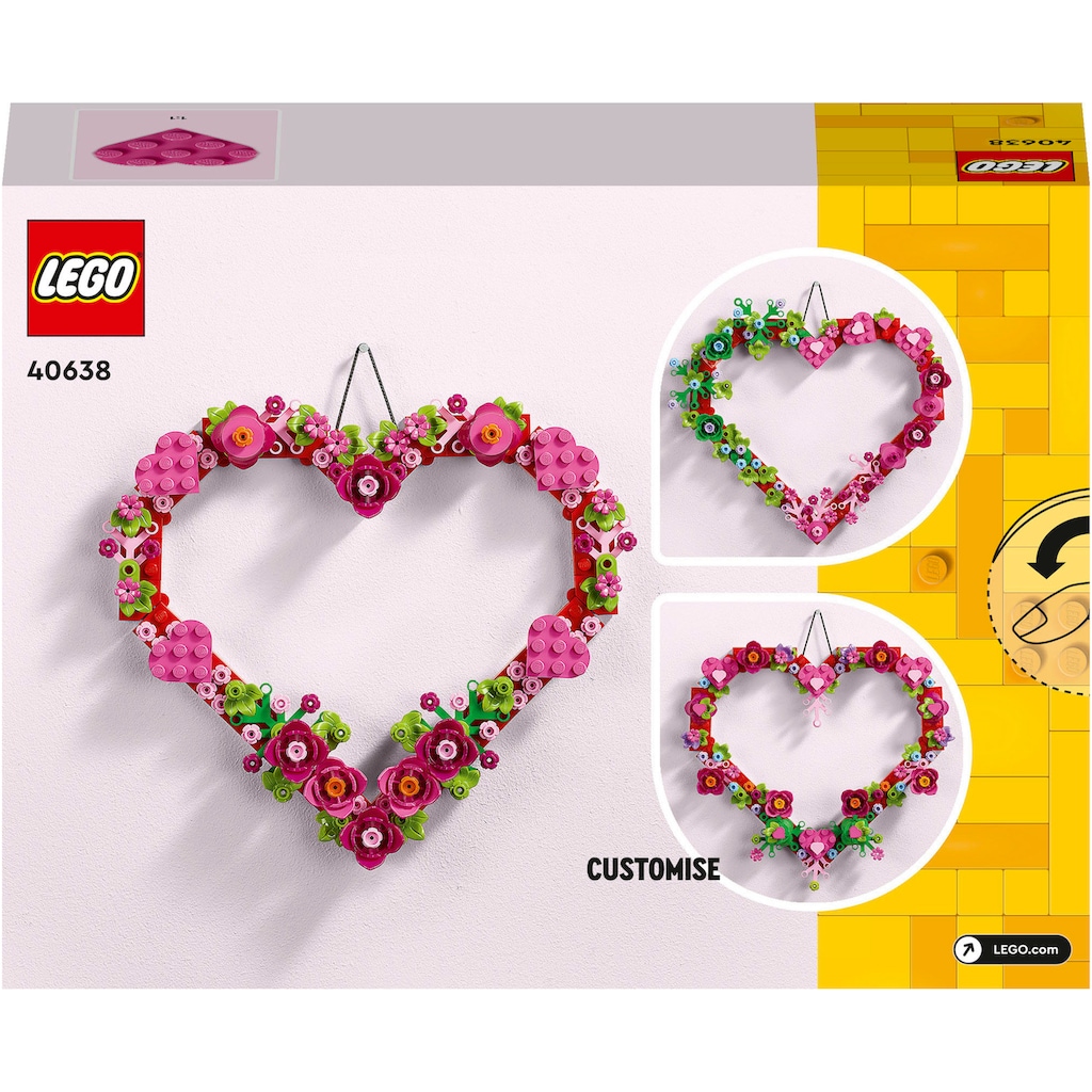 LEGO® Konstruktionsspielsteine »Herz-Deko (40638), LEGO Iconic«, (254 St.)