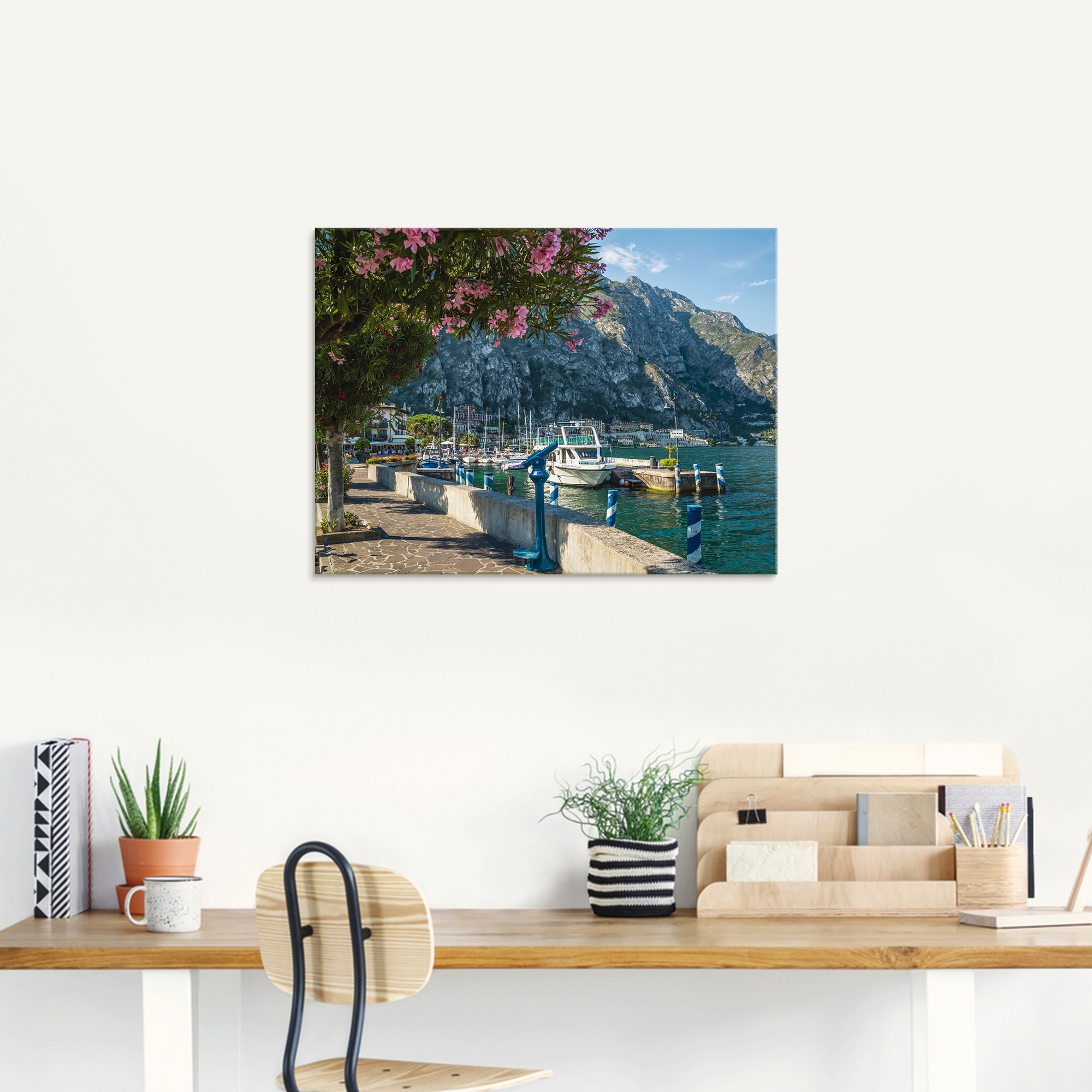 Artland Glasbild »Gardasee Hafen Limone sul Garda I«, Europa, (1 St.), in verschiedenen Größen