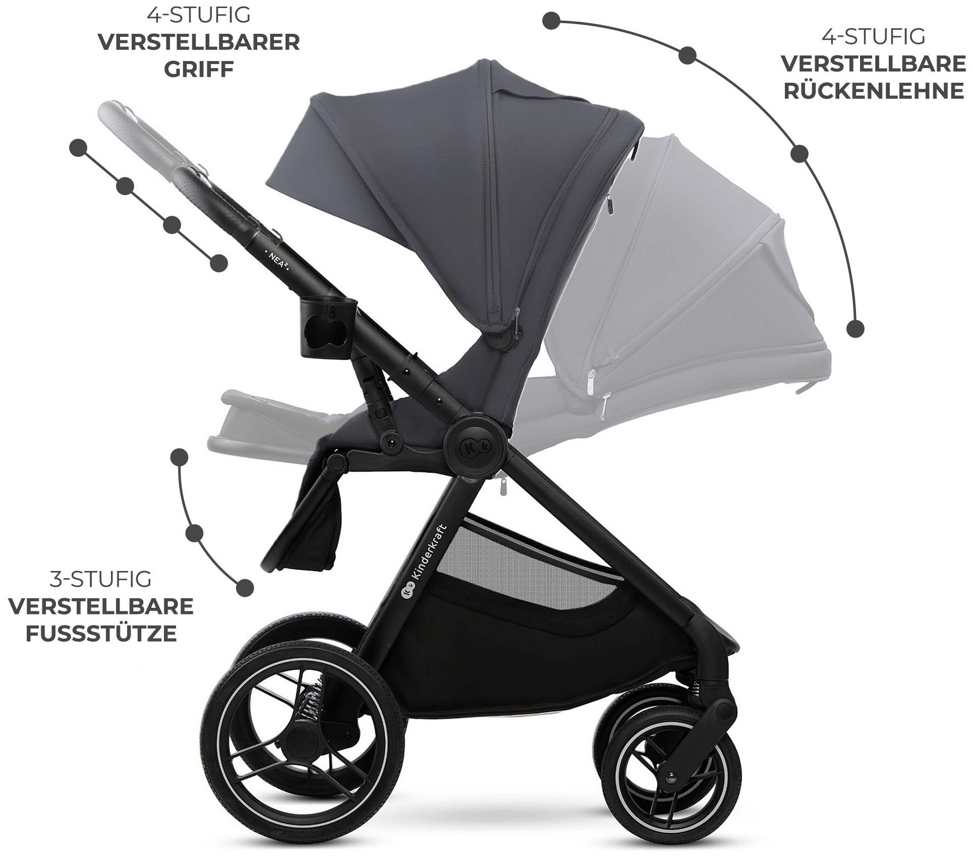 Kinderkraft Kombi-Kinderwagen »NEA 2 2in1« 27 kg