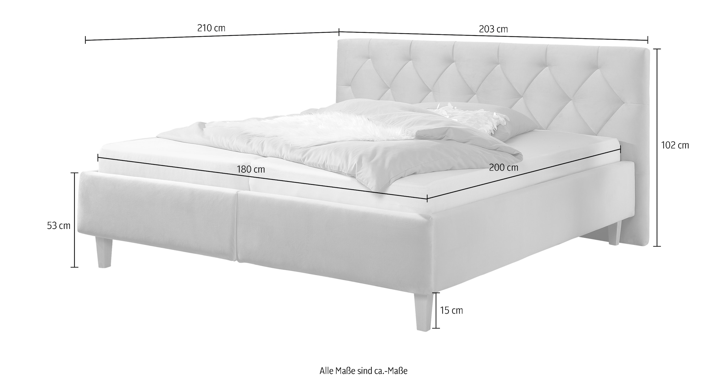 8. Bild von Guido Maria Kretschmer Home&Living Polsterbett »Sunley 100«, Kreuzsteppung, Kopfteilhöhe 102 cm, ohne oder mit Matratze/Lattenrost