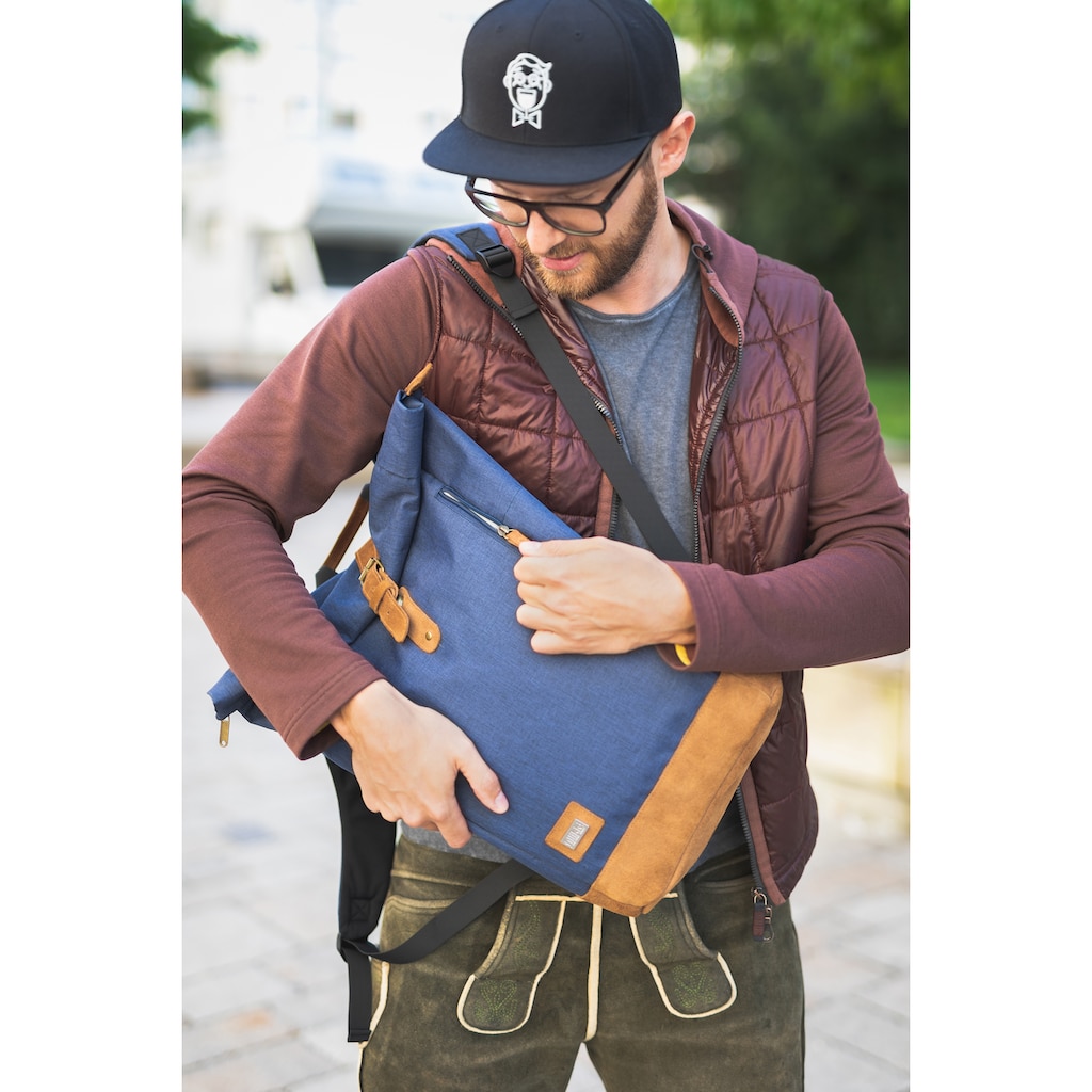 Fillikid Wickelrucksack »Berlin, navy melange«, Reflektoren