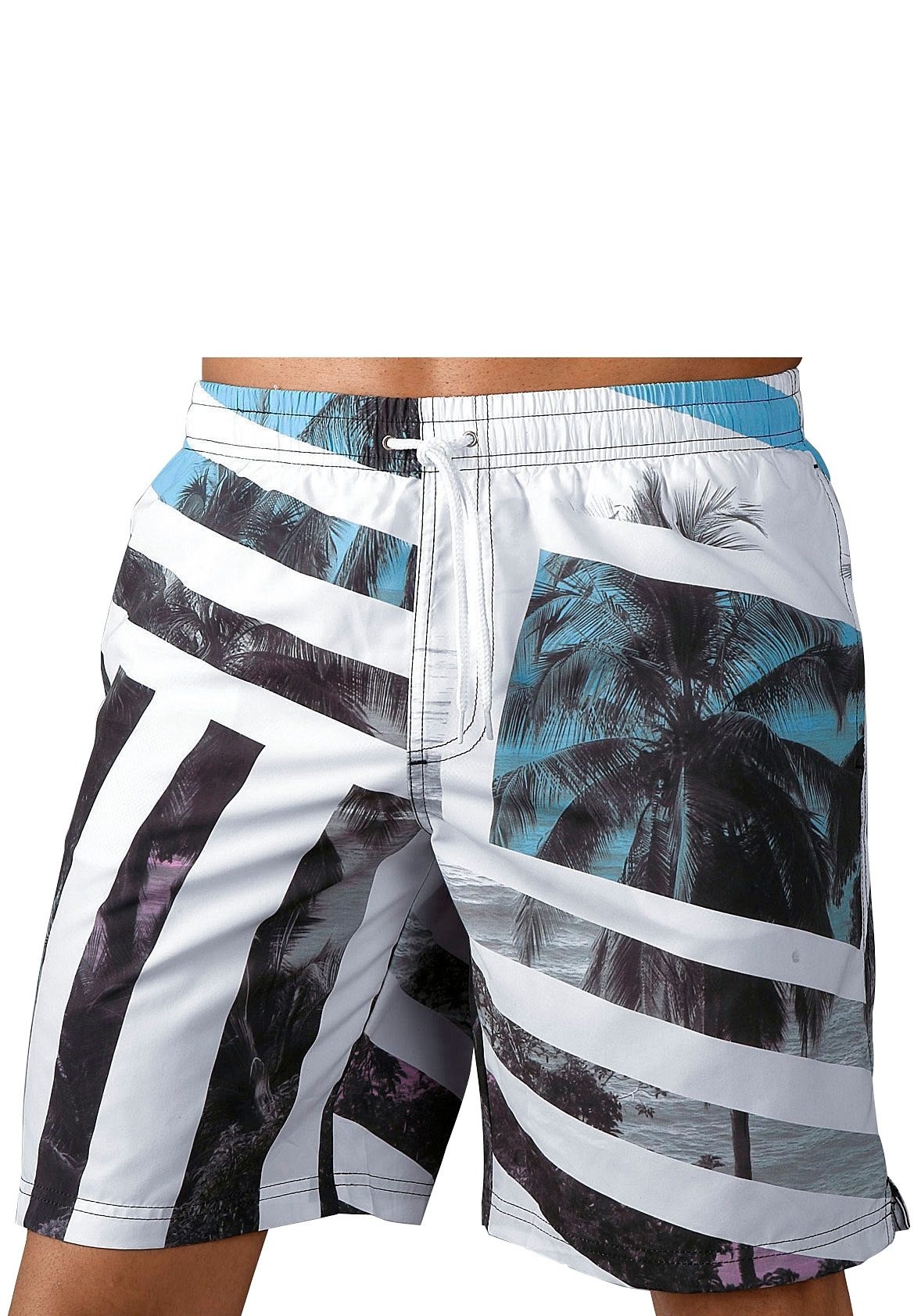 Bild von Buffalo Badeshorts, mit Fotoprint und Streifen