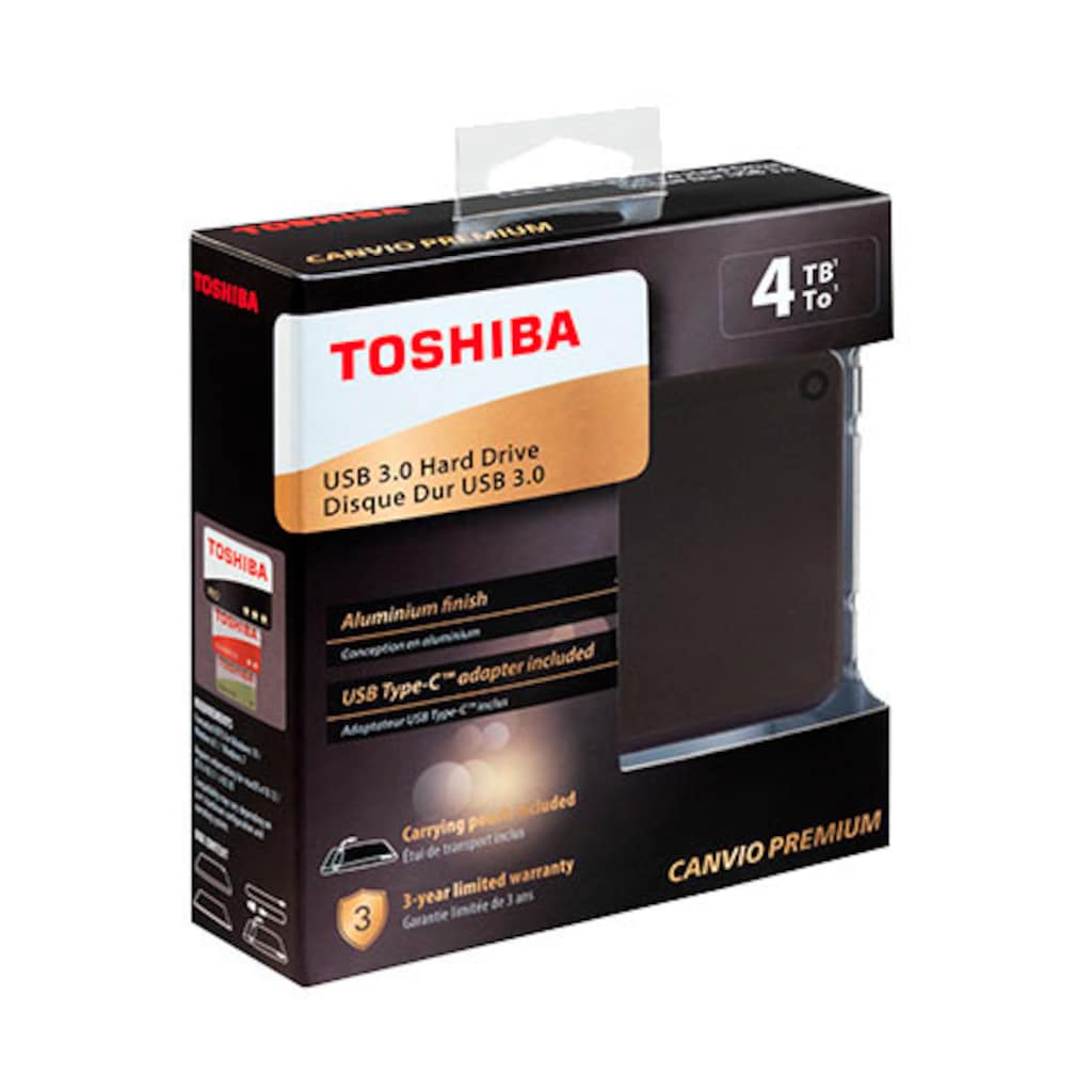 Toshiba externe HDD-Festplatte »Canvio Premium 4TB dark grey«, 2,5 Zoll, Anschluss USB