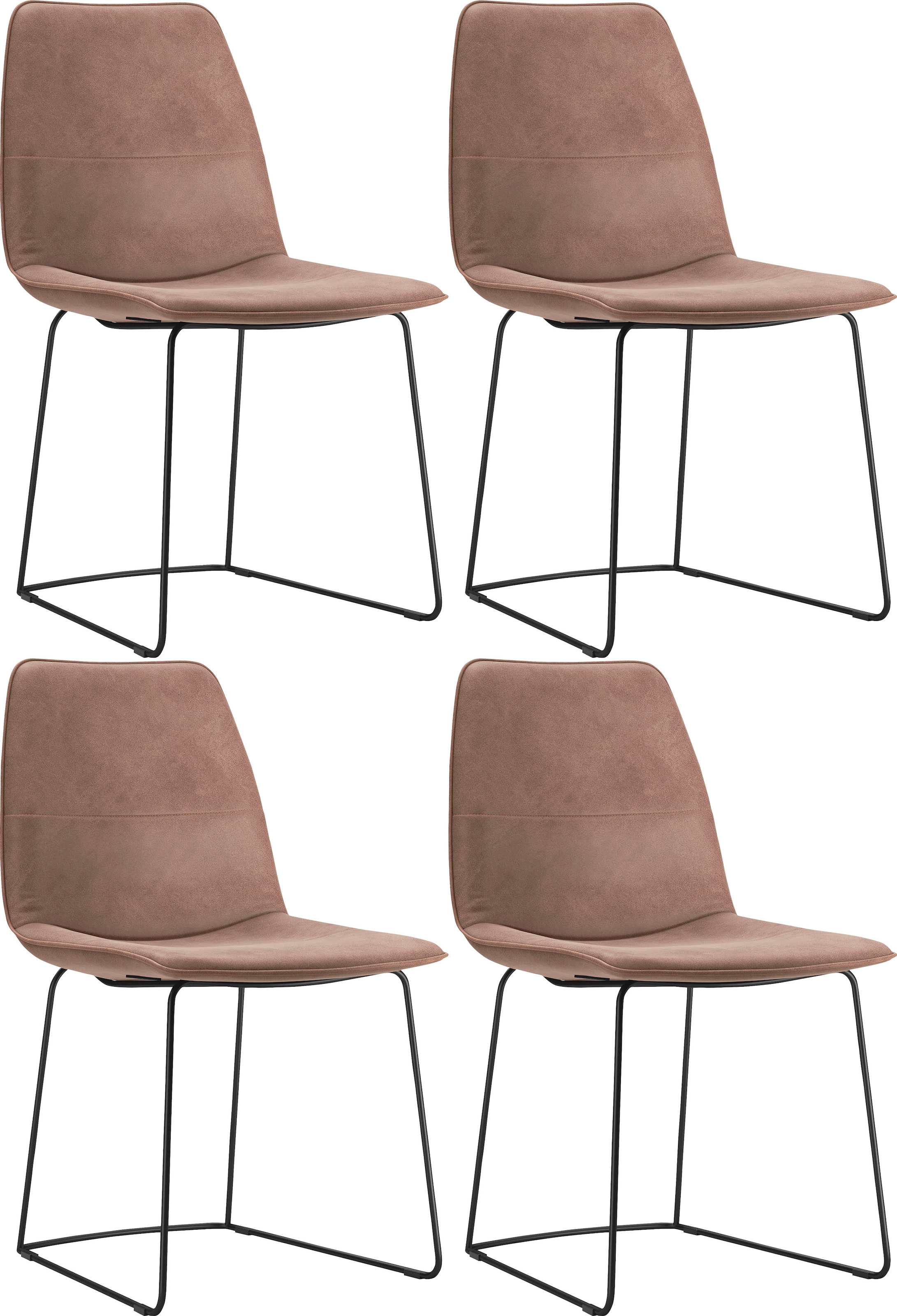 freistil ROLF BENZ Schalenstuhl »117« () 4 Stk. Leder 9200 mit schmalem Met günstig online kaufen