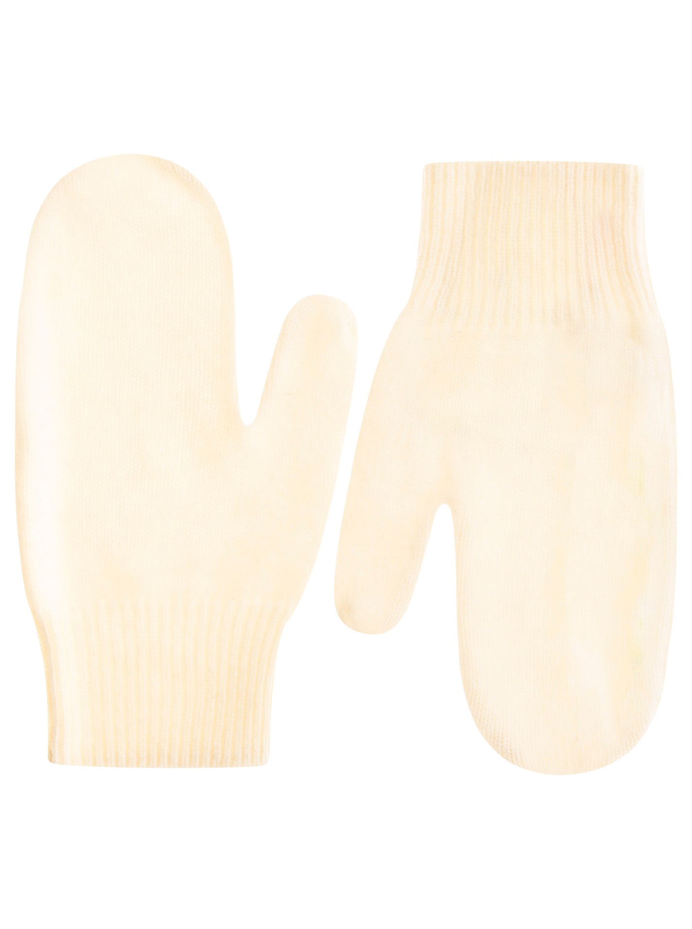 ZWILLINGSHERZ Fäustlinge aus reinem Kaschmir Wollweiß