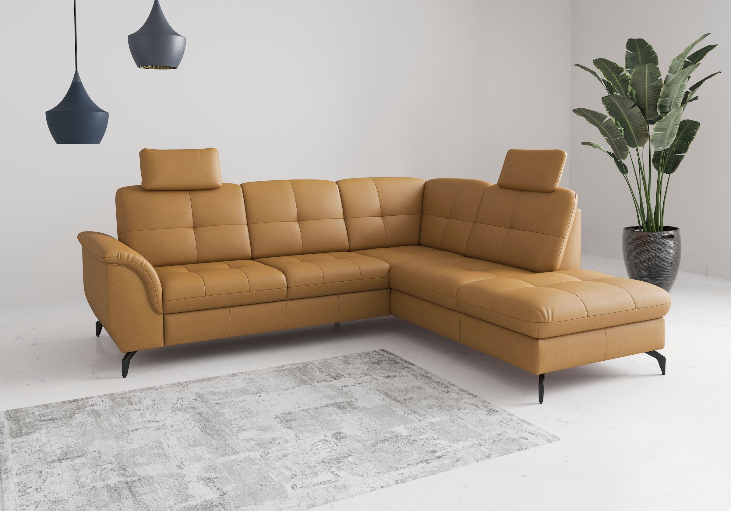 Ecksofa SIT & MORE "Zora", curry, T:212cm, Sofas, Ecksofa