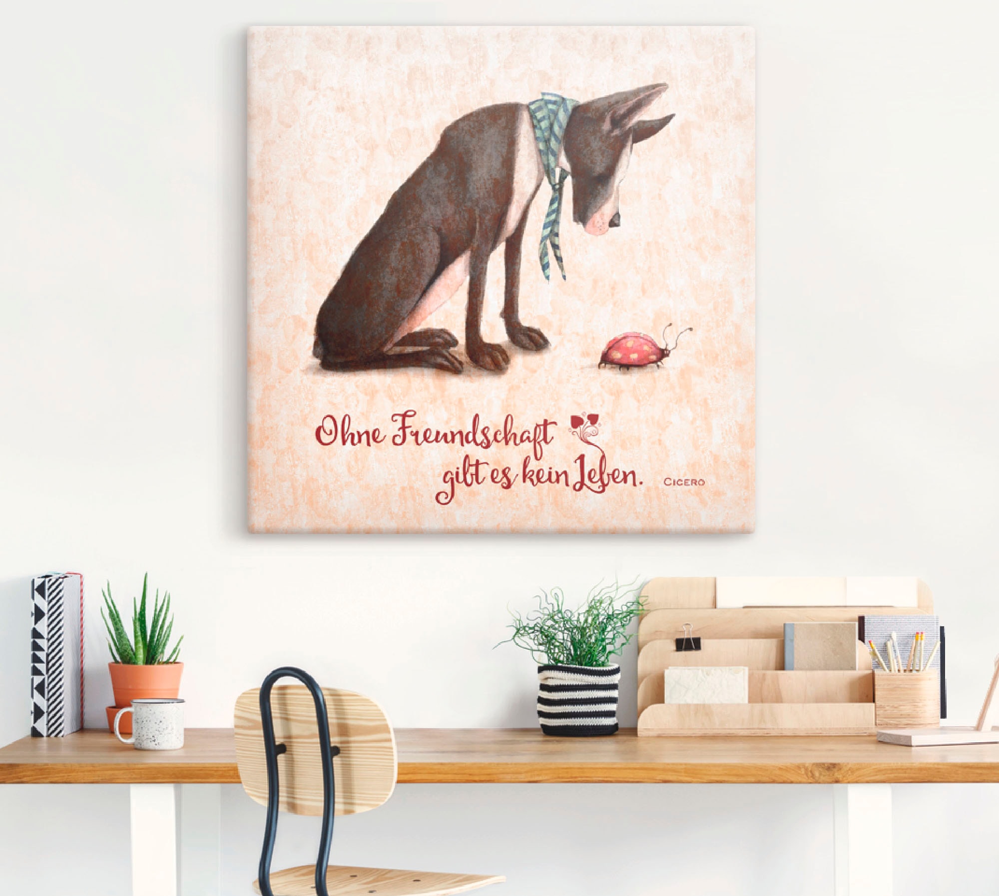 Artland Wandbild »Lebensweisheit Freundschaft«, Tiere, (1 St.), als Alubild günstig online kaufen