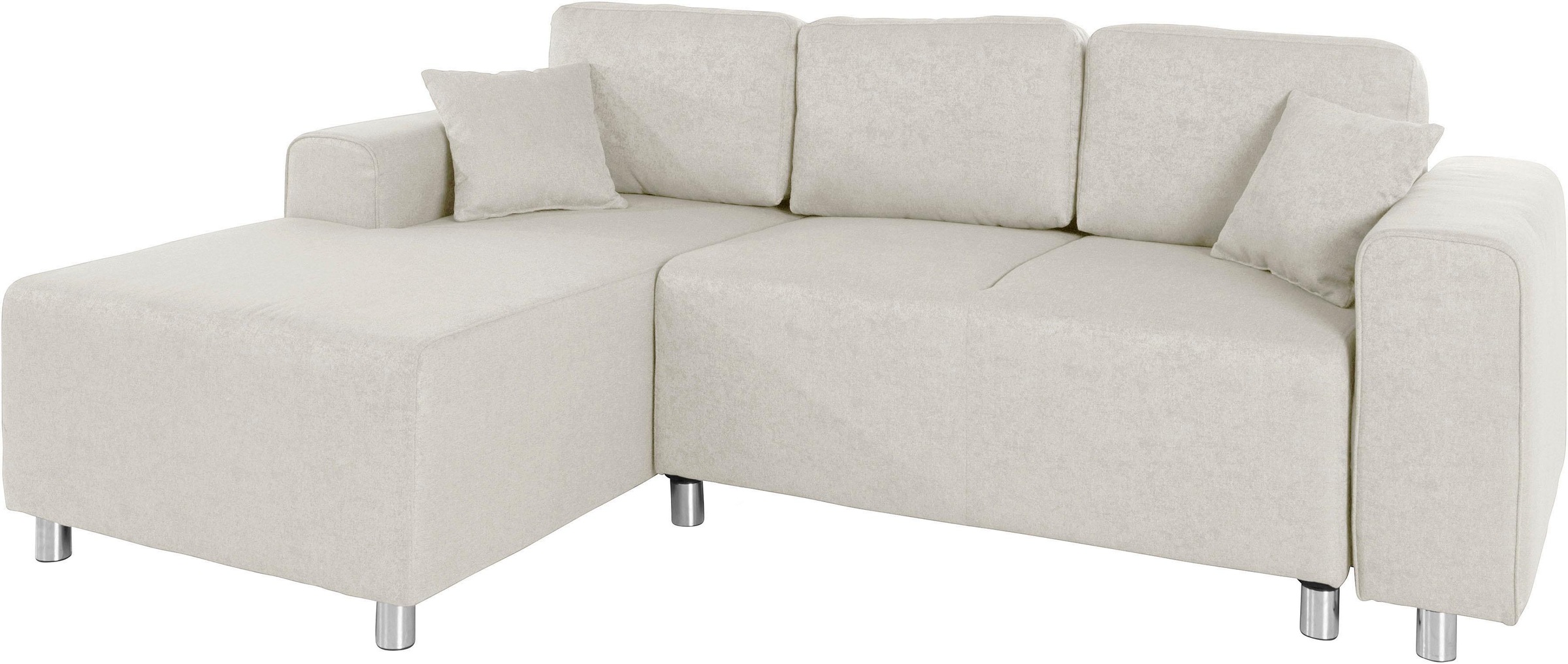Home affaire Ecksofa »Györ«, L-Form, wahlweise mit Bettfunktion und Bettkasten incl. 2 Zierkissen