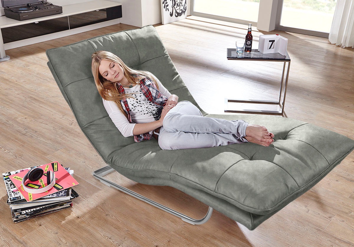 W.SCHILLIG Relaxliege »daily dreams«, in Waffelkissen-Optik, wahlweise mit Motor, Freischwingergestell