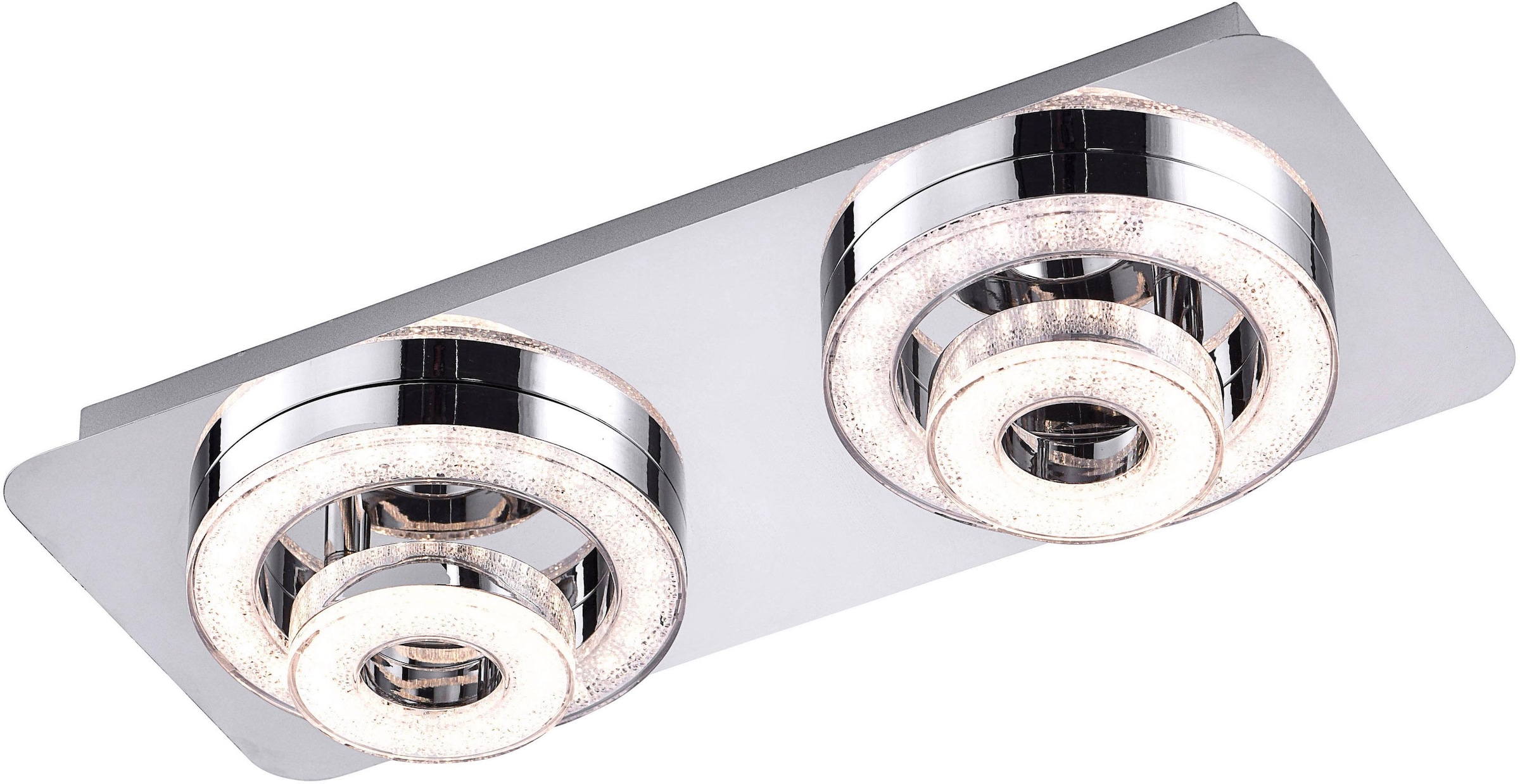 JUST LIGHT Deckenleuchte »TIM«, 4 flammig, Leuchtmittel LED-Board | LED fest integriert, Acryl mit Kristalloptik
