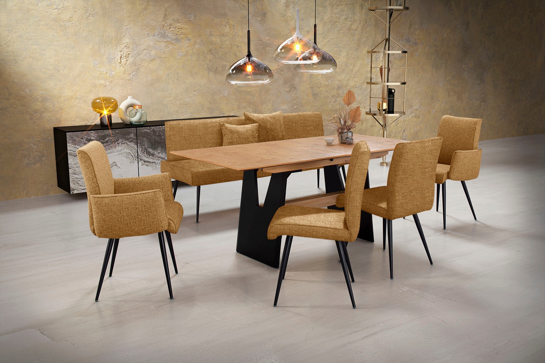 K+W Komfort & Wohnen Essgruppe »Giacomo I« 6 Stk. tlg. 2 Stühle und 2 Armle günstig online kaufen