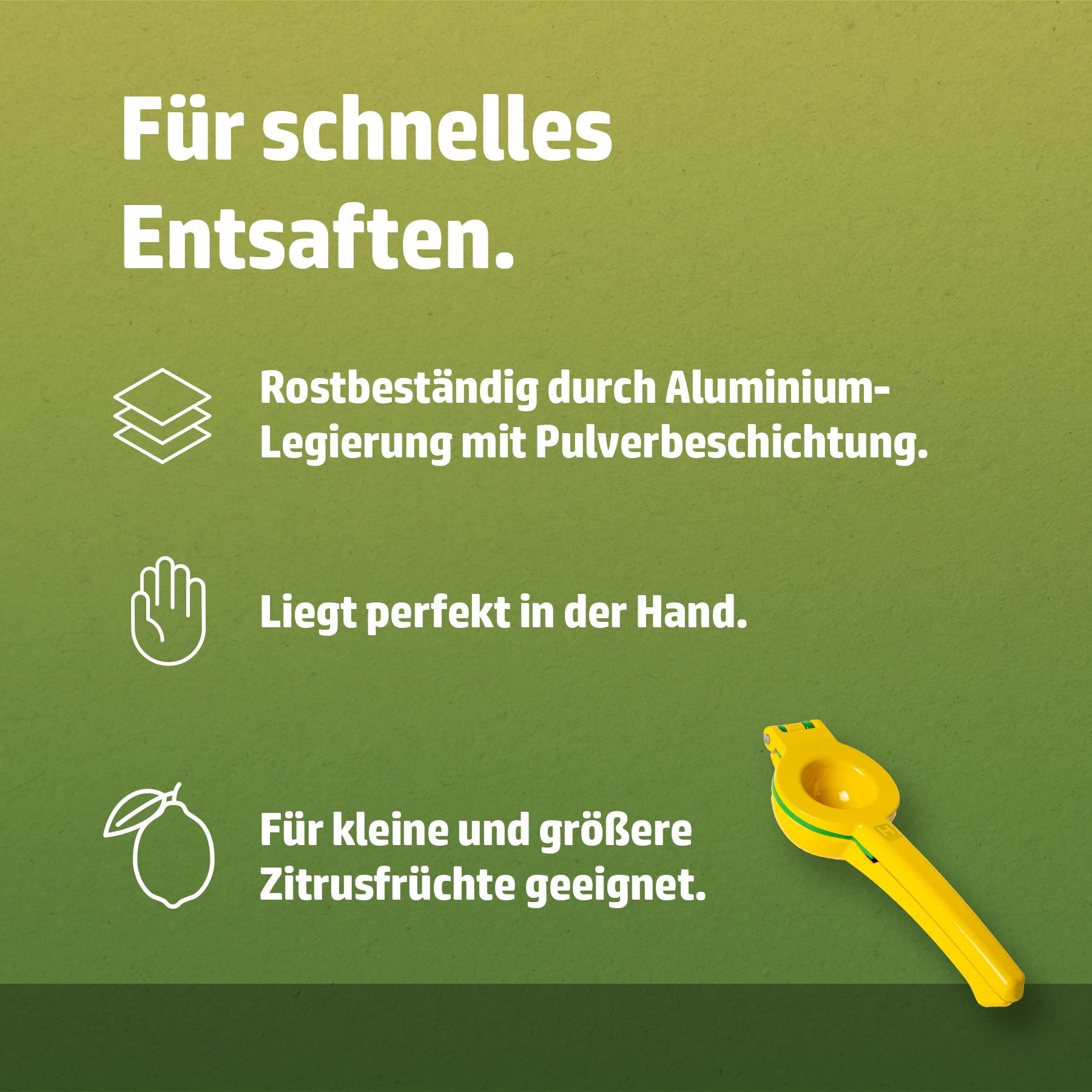HENSSLERS 2in1 Zitruspresse »HENSSLERS Zitronenpresse 2in1«, zum Verfeinern von Getränken und Gerichten, perfekt für Zitrusfrüchte