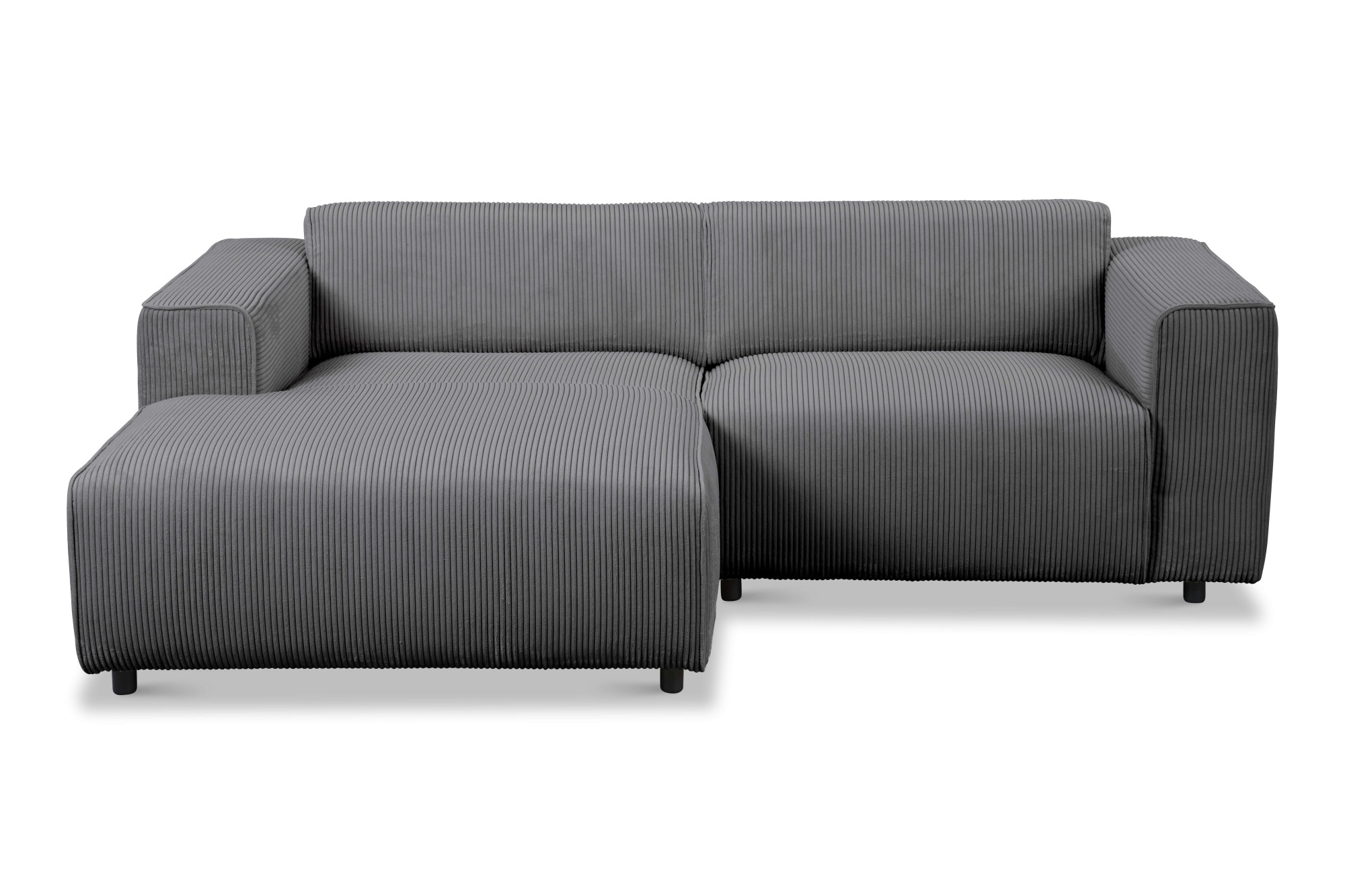 andas Ecksofa »Noord mit Kedernaht, Breite 234 cm«, Cord, Struktur, Webstoff, mit Wellenunterfederung, Massivholzrahmen