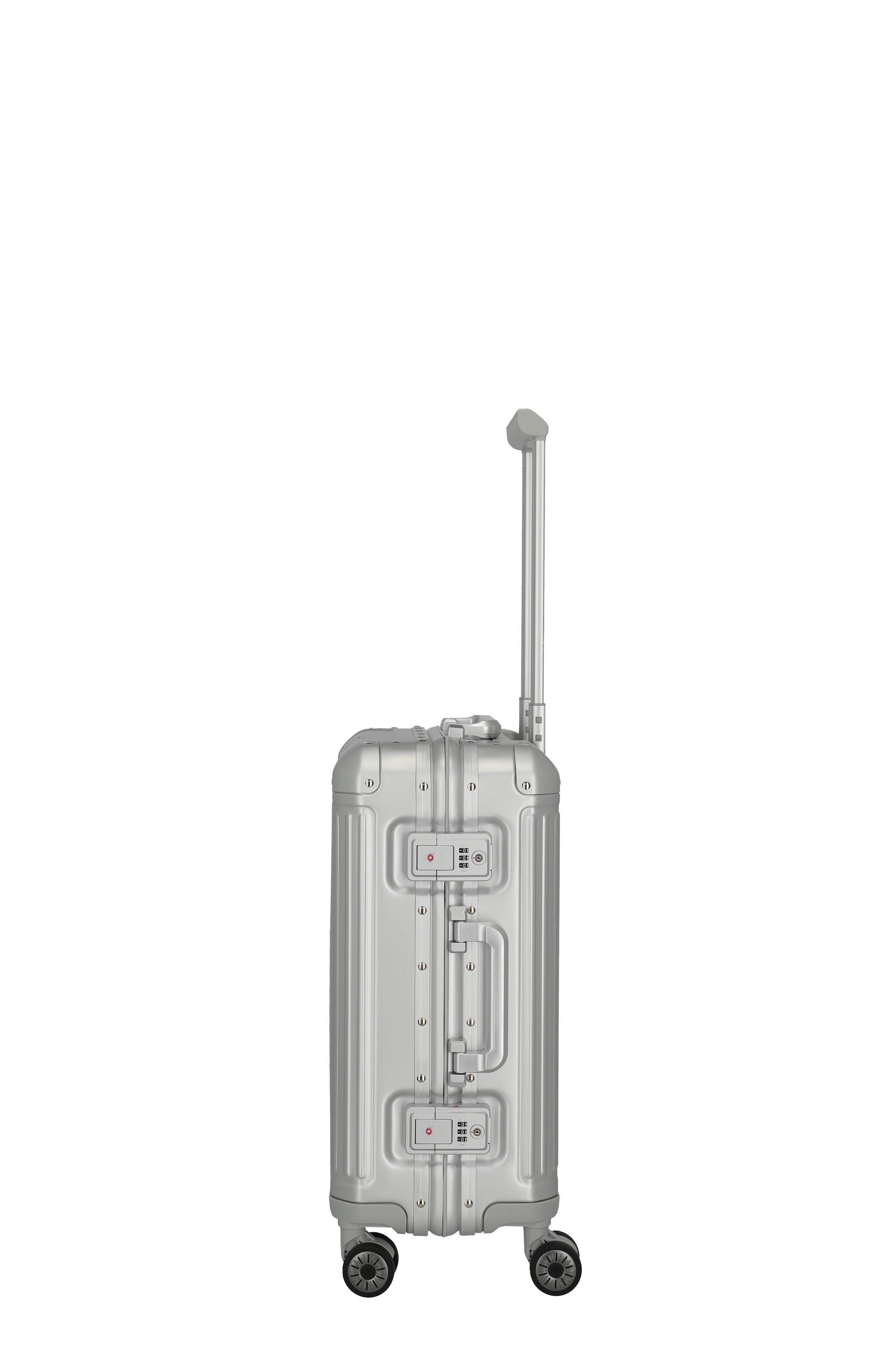 travelite Hartschalen-Trolley »NEXT Trunk Reisekoffer Aluminium« 39 l 4 Rollen Koffer, mit extra großem Stauraum und stabilem Rahmen