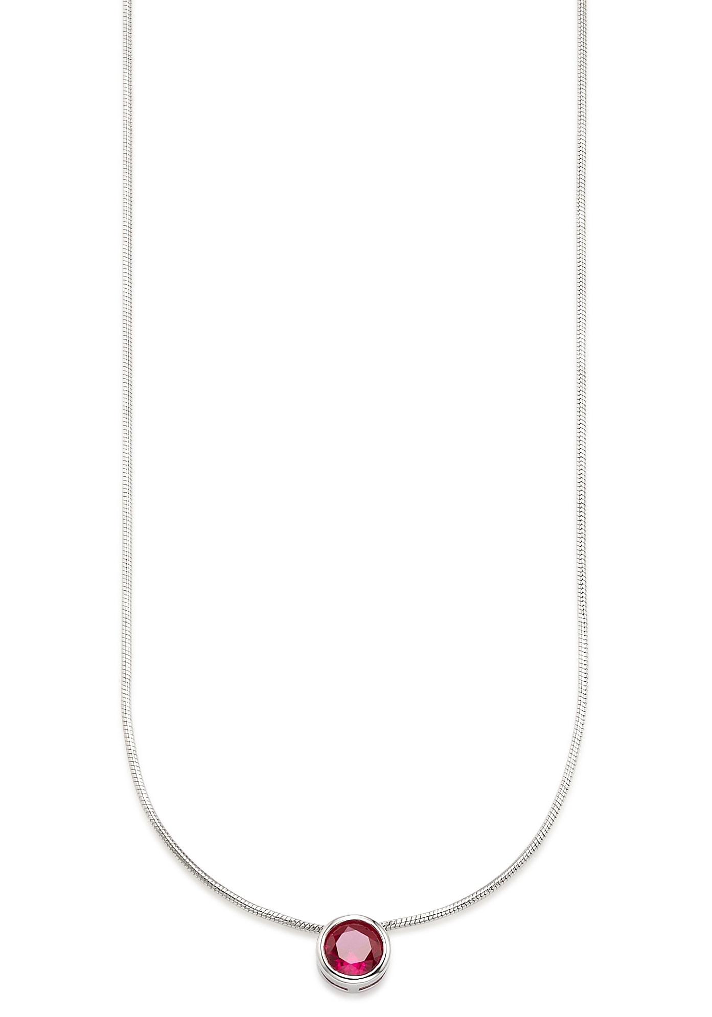 BRUNO BANANI Kette mit Anhänger »Schmuck Geschenk Silber 925 Halsschmuck Halskette Schlangenkette Stein« mit Zirkonia (synth.), Korund (synth.)...