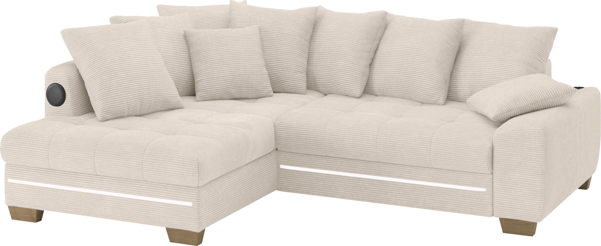 Mr. Couch Ecksofa »Nikita II, L-Form«, mit Kaltschaum, RGB-LED, Soundsystem günstig online kaufen