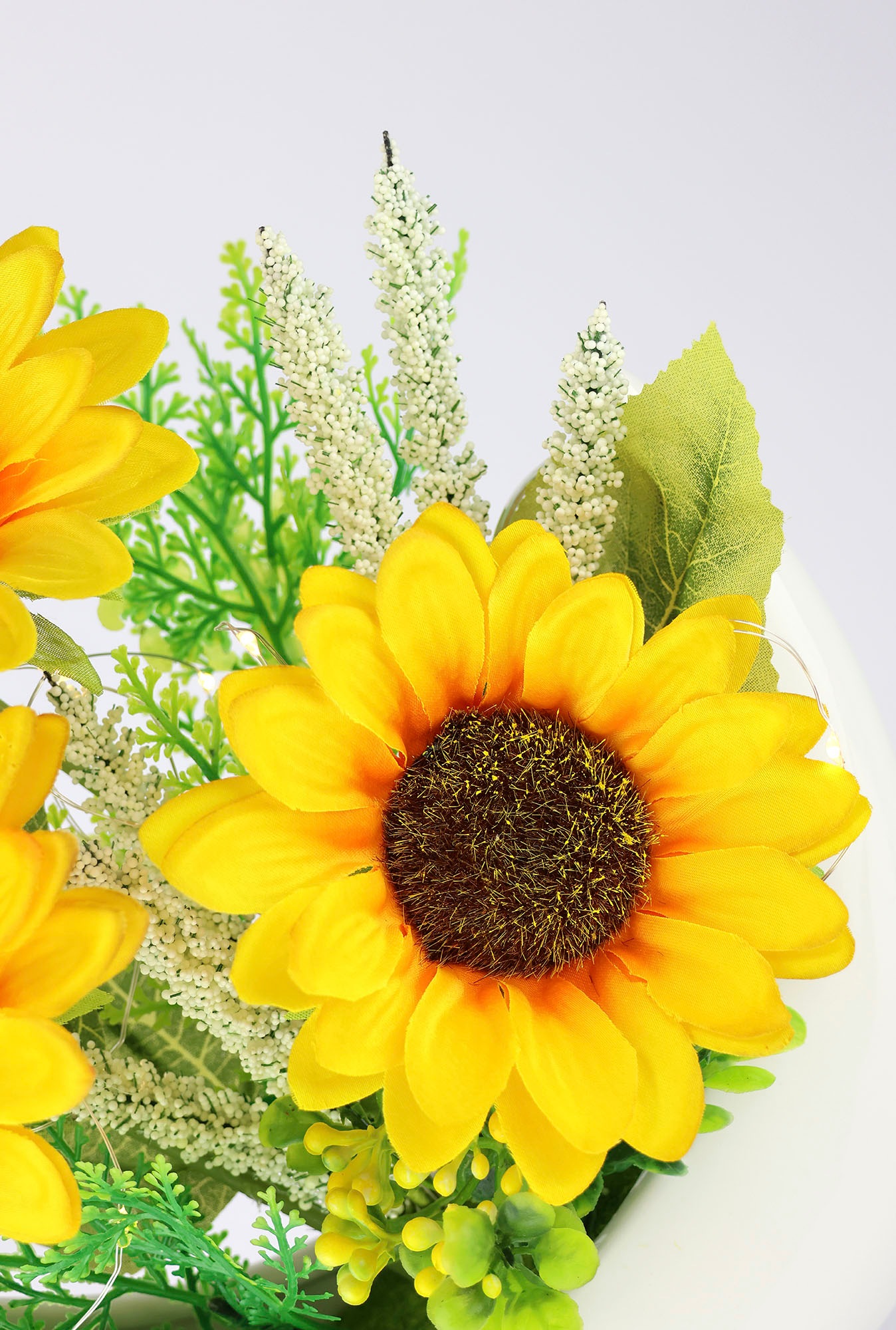I.GE.A. Kunstblume »Arrangement Sonnenblumen«, Mit LED-Licht in Schale Herbstliche Blumen Kunstpflanze Gesteck Deko