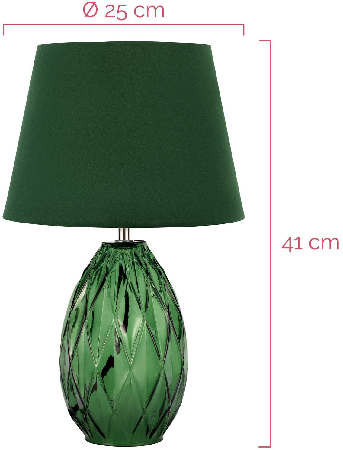 Pauleen Tischleuchte »Crystal Velvet«, E14, 1 St., Grün, Glas, Samt