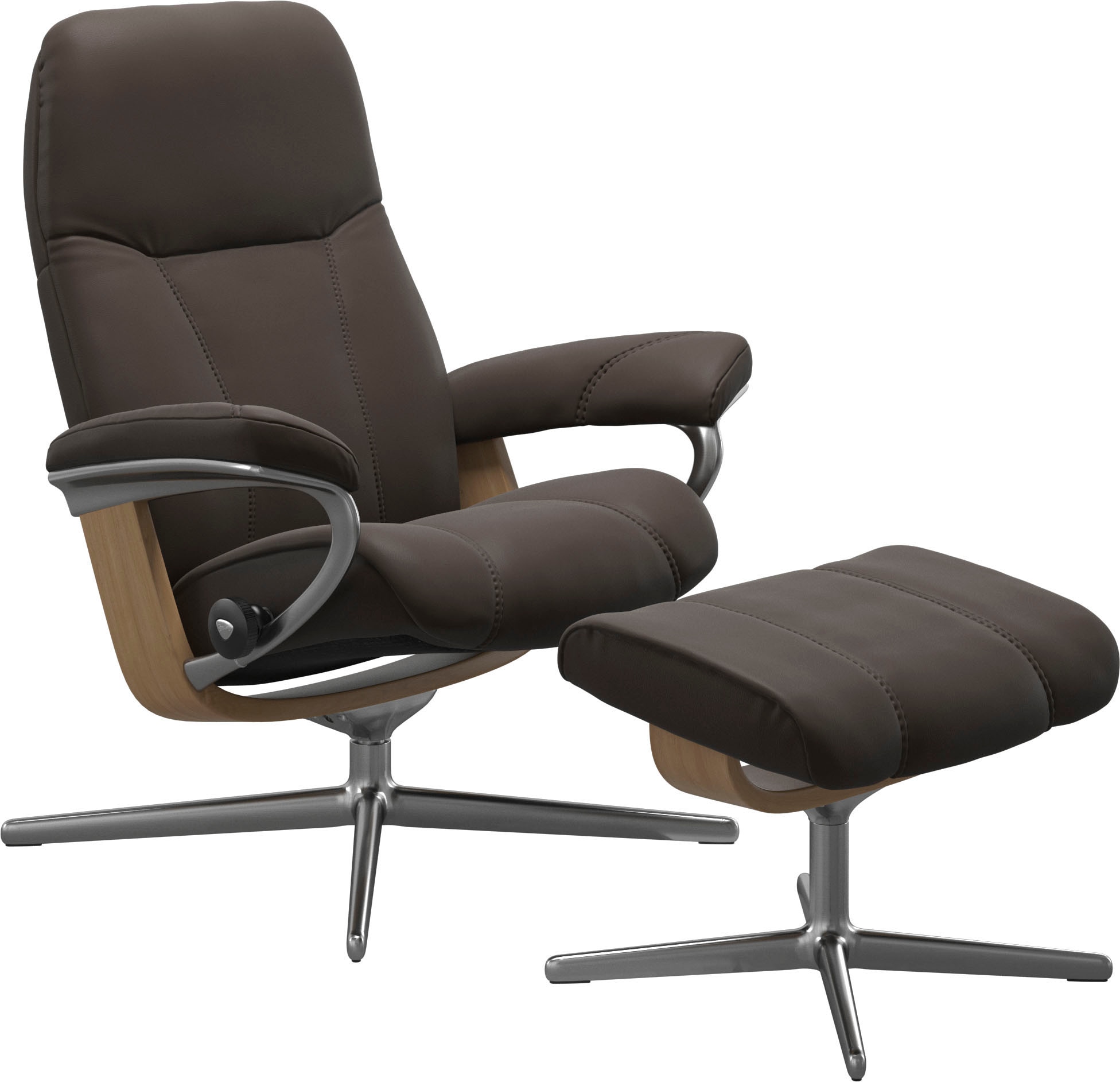 Stressless® Relaxsessel »Consul« mit Cross Base, Größe S, M & L, Holzakzent Eiche, in 2 Bezugsqualitäten lieferbar