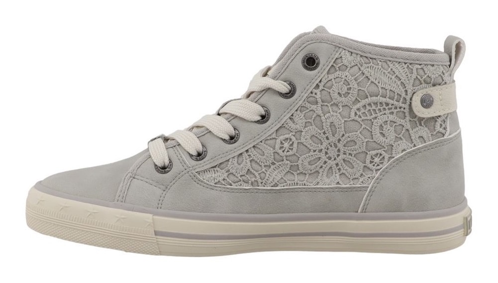Mustang Shoes Sneaker »Winona«  Schnürboots, High Top-Sneaker mit Blüten-Stickerei