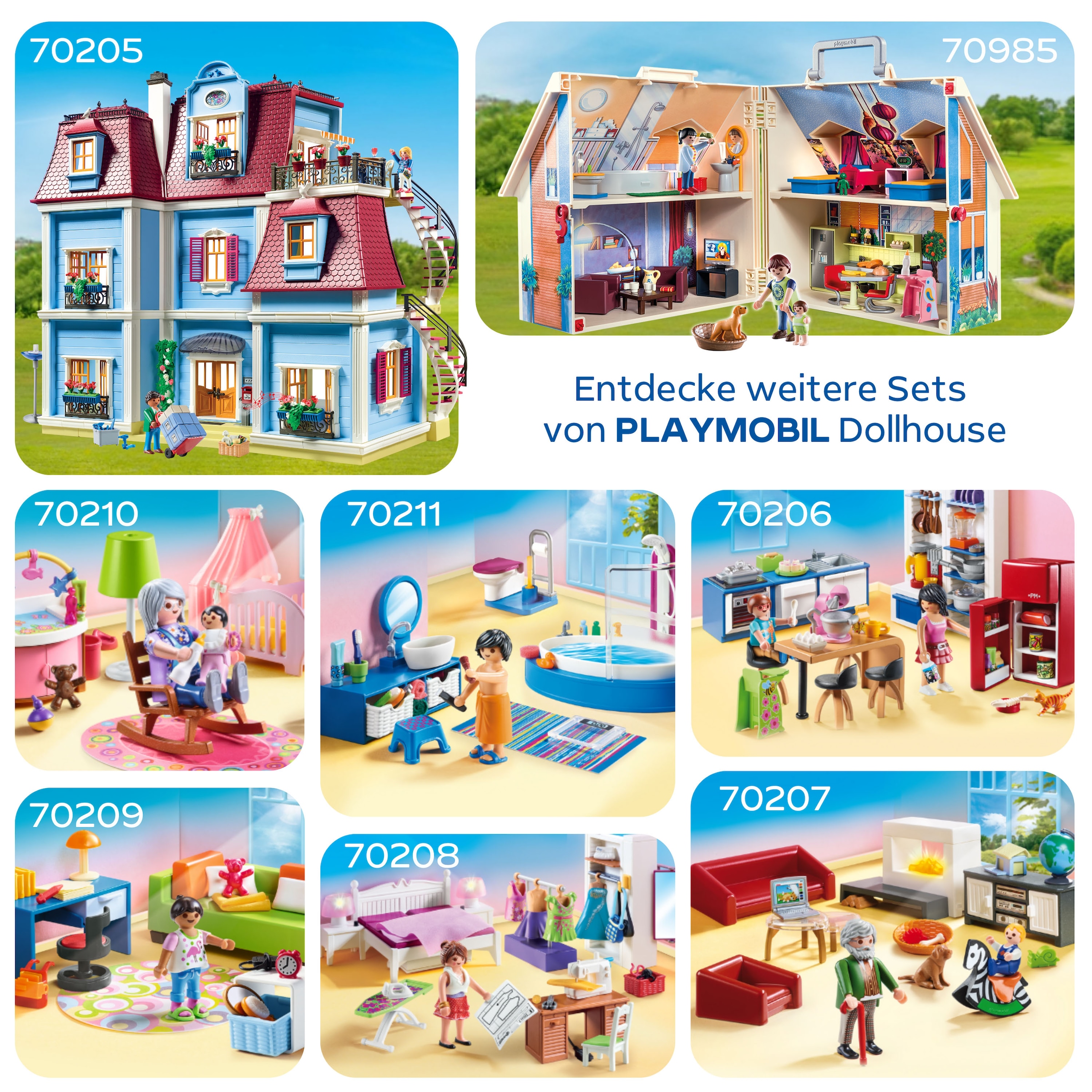 Playmobil® Konstruktions-Spielset »Mein Großes Puppenhaus (70205), Dollhouse« Made in Germany