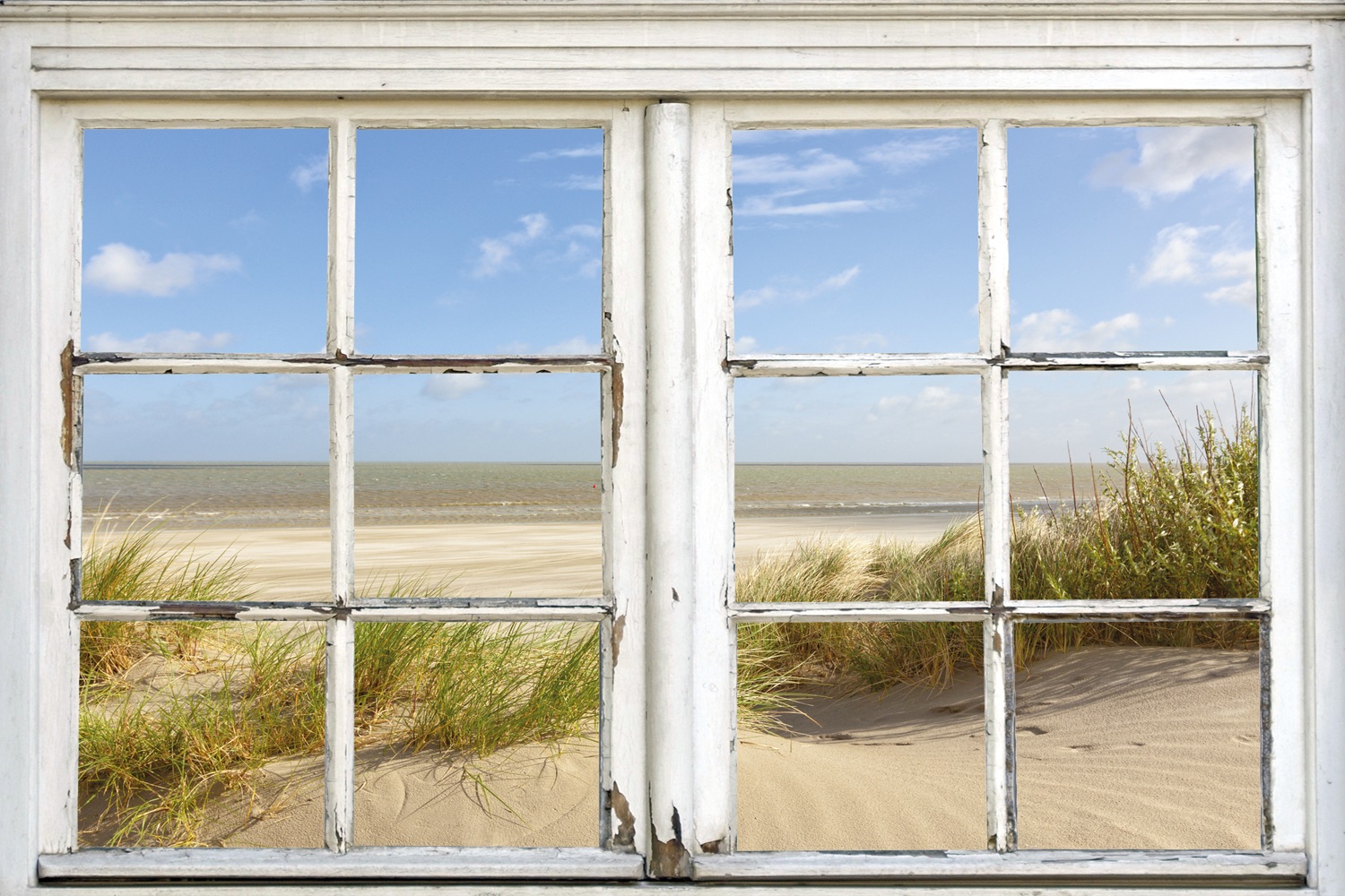queence Leinwandbild »Sylt« Düne   Fensterblick   Meer   Natur 1 Stk. tlg. günstig online kaufen