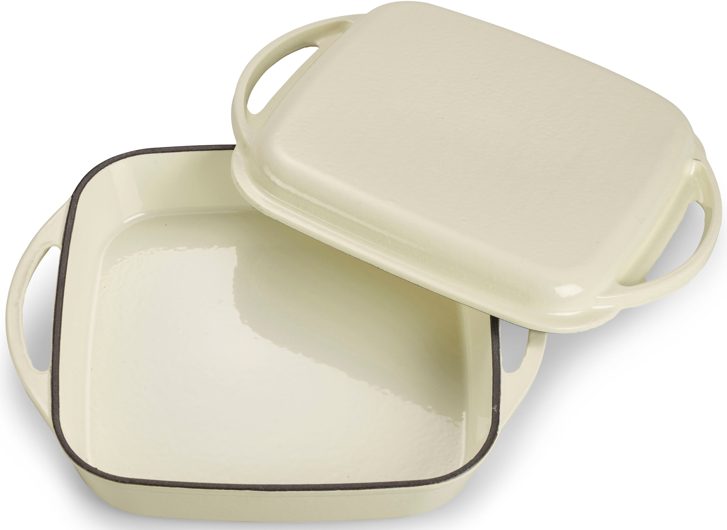 ECHTWERK Bräter »Universalbräter und Pfanne 2-in-1 Set, Auflaufform mit Deckel«, Gusseisen-Emaille, Emaille-Beschichtung, für Backöfen, Grill & Induktion