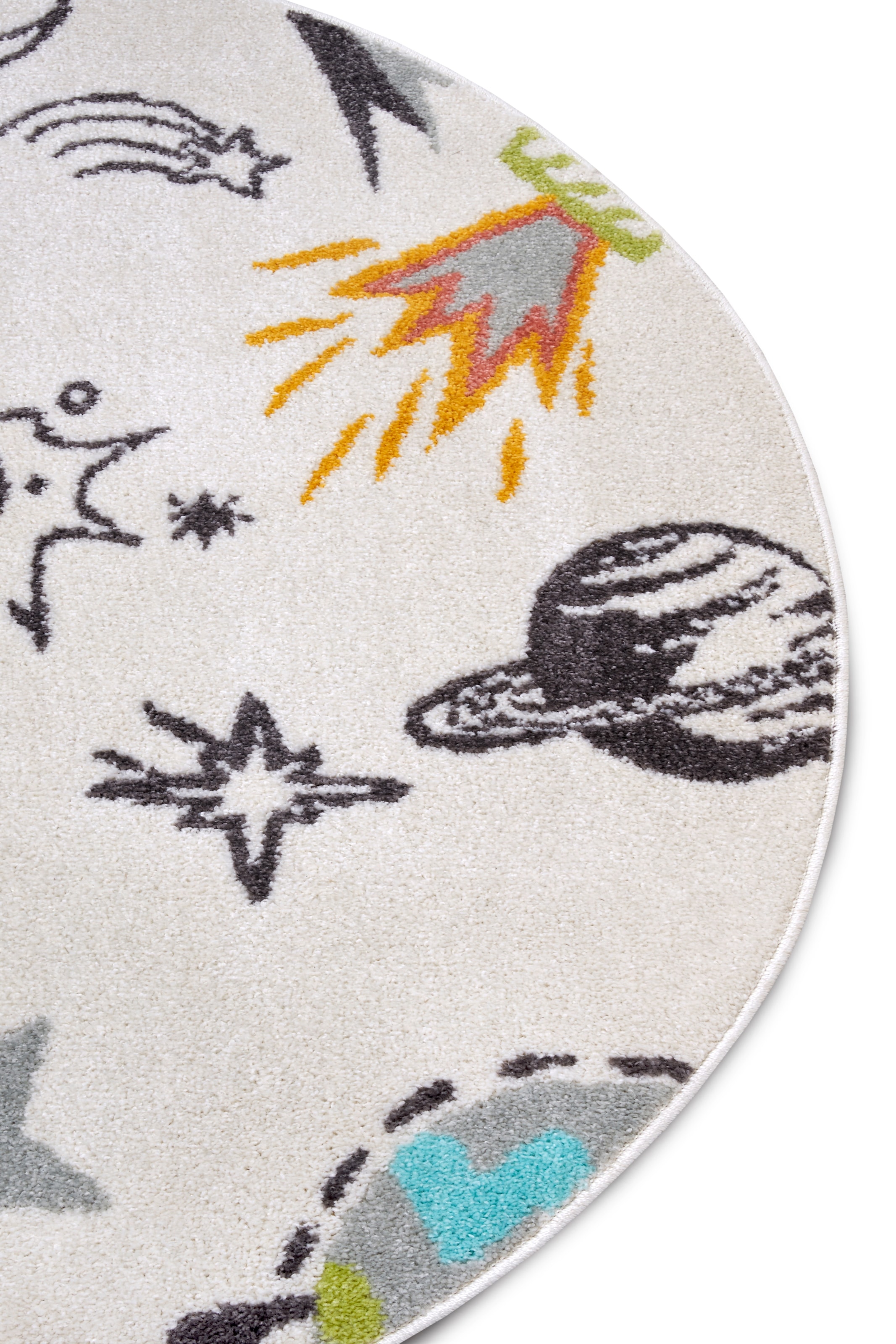 HANSE Home Kinderteppich »Adventures Rund Space«, rund, 7 mm Höhe, Spielteppich, fest, Kinderzimmer, Kurzflor, Spielunterlage