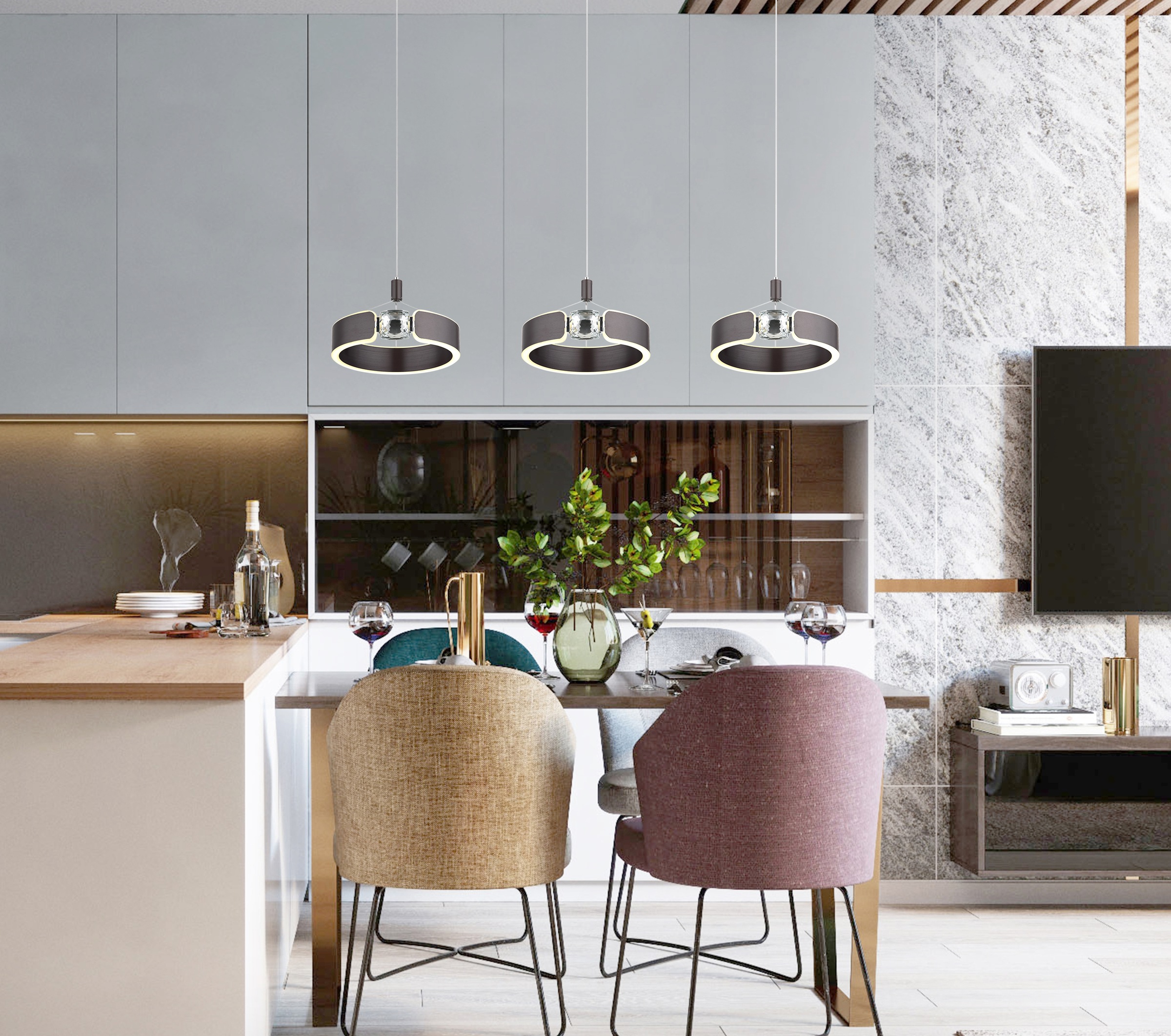 GLOBO LIGHTING Hängeleuchte »HENDRICKS« LED-Modul 1 Stk. Warmweiß Hängelamp günstig online kaufen