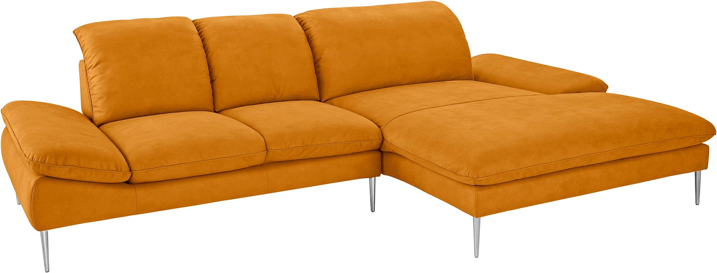 W.SCHILLIG Ecksofa »enjoy&MORE, Designsofa, elegant und bequem, L-Form«, mit Sitztiefenverstellung, Füße Chrom glänzend, Breite 310 cm