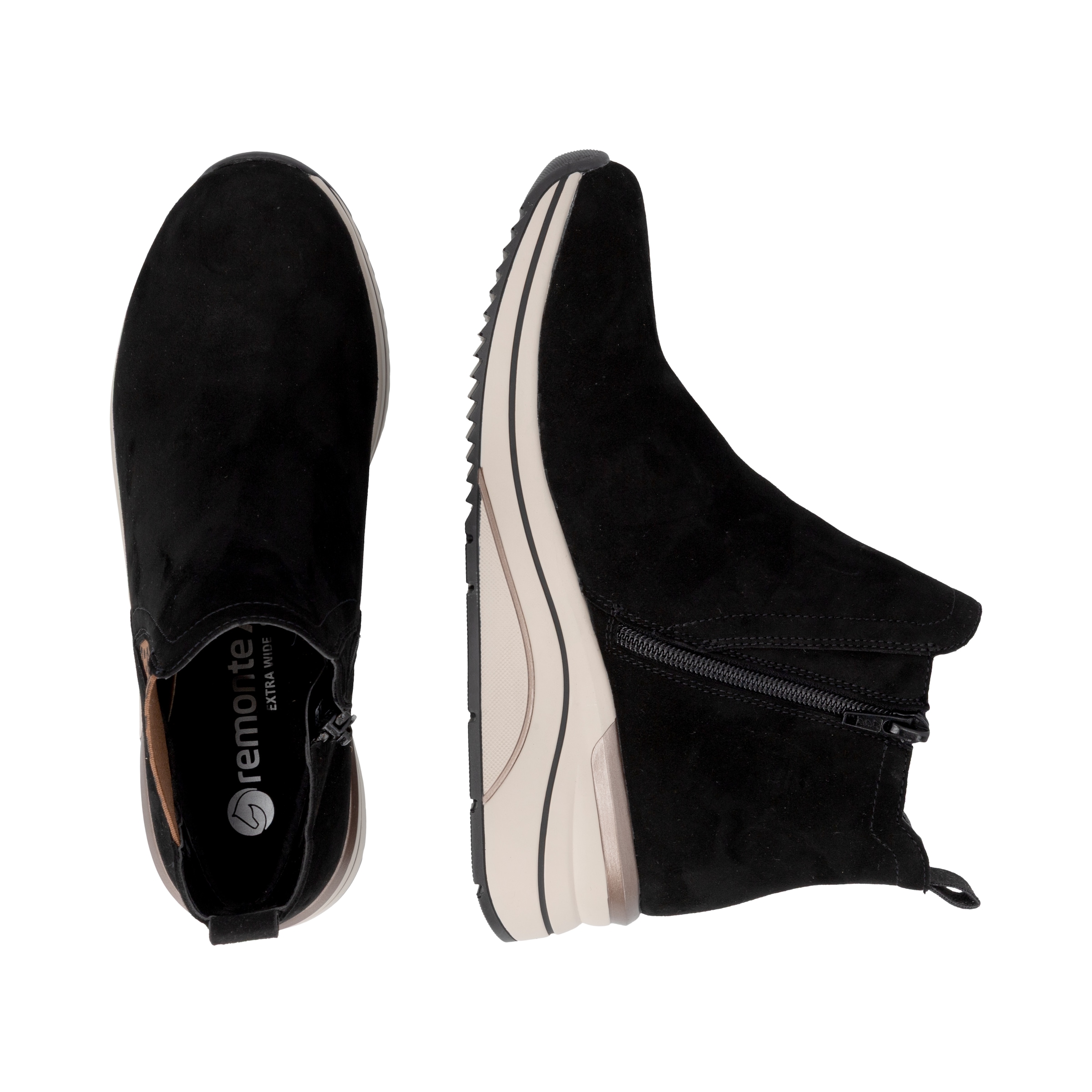 Remonte Keilstiefelette  Boots, Chelseaboots, Plateaustiefelette mit Leo-Stretcheinsatz
