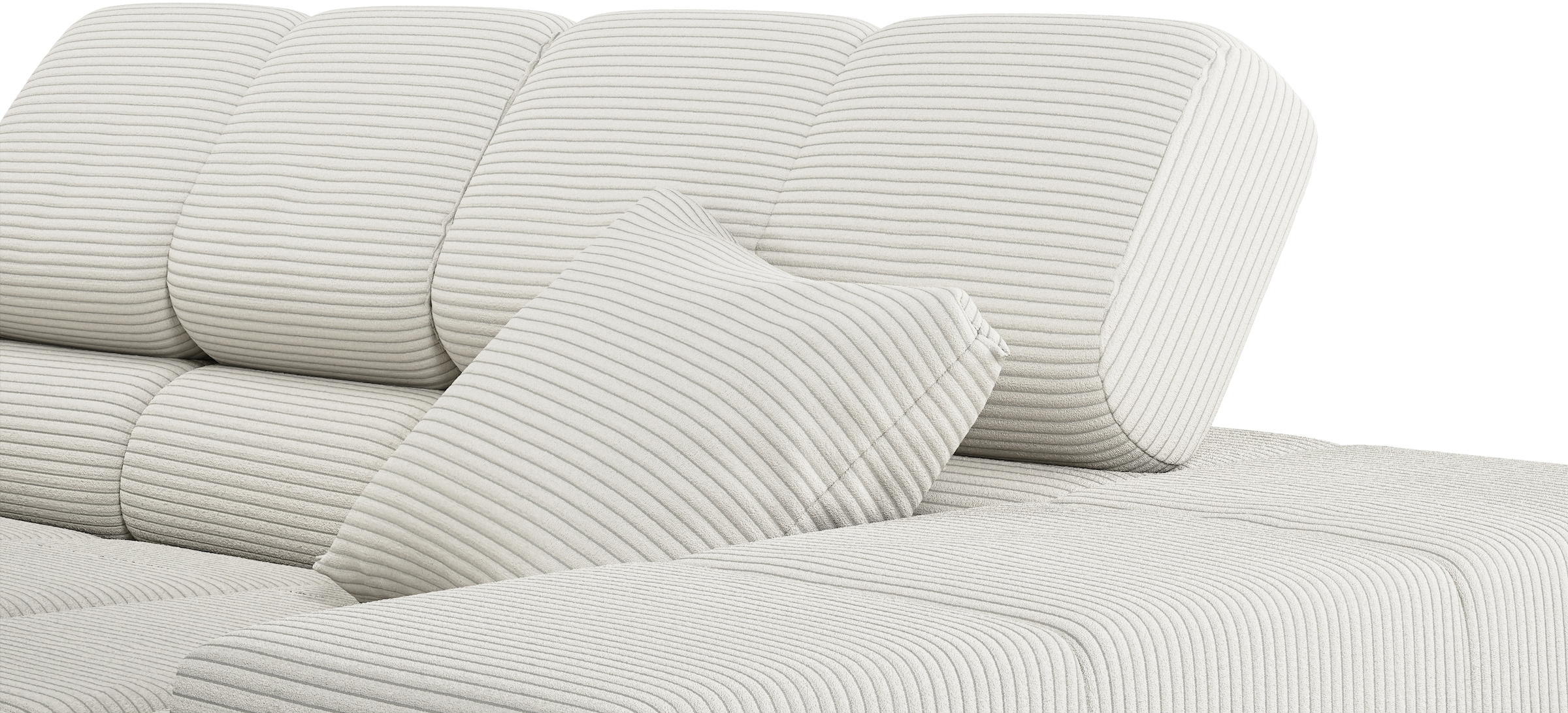INOSIGN Ecksofa »Ancona incl. Kopfteilverstellung, Breite 319cm, L-Form«, wahlweise motorische Sitztiefenverstellung, auch in Cord + Easy Care