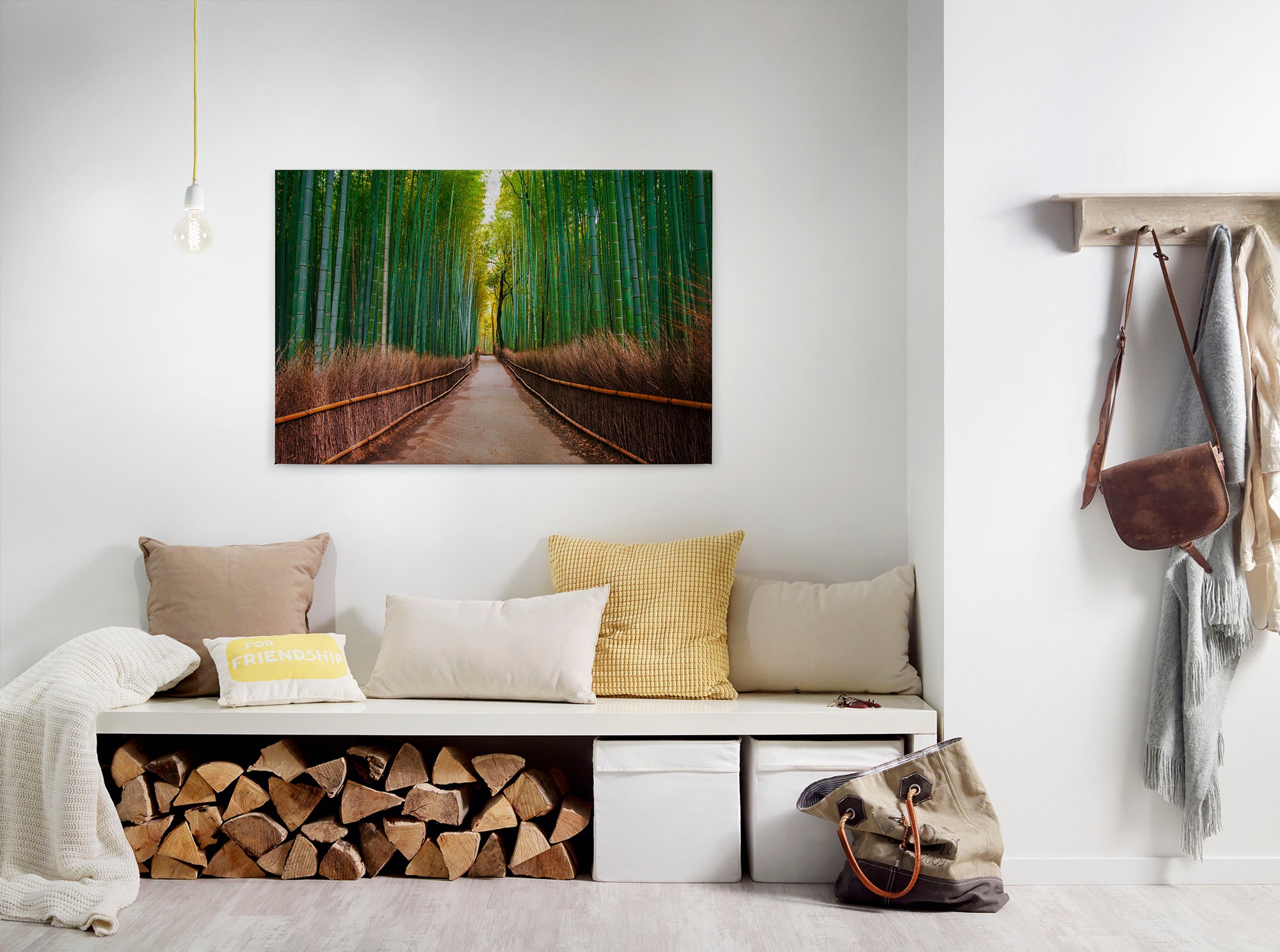 Bricoflor Bambus Leinwand Mit Wald Motiv Canvas Leinwandbild Im Querformat günstig online kaufen