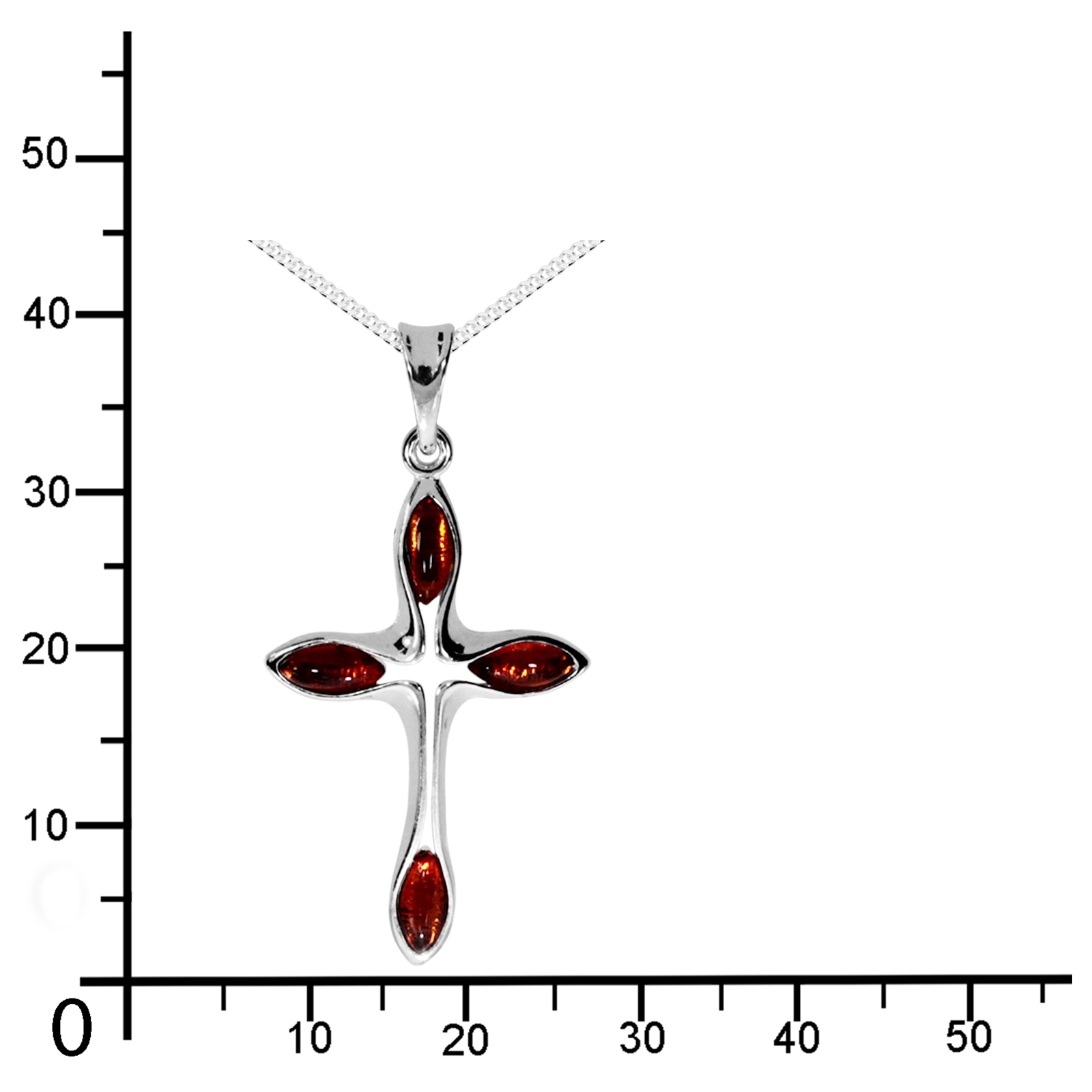 OSTSEE-SCHMUCK Kette mit Anhänger »Ostsee-Schmuck Kette mit Anhänger Kreuz 30 x 19 mm«
