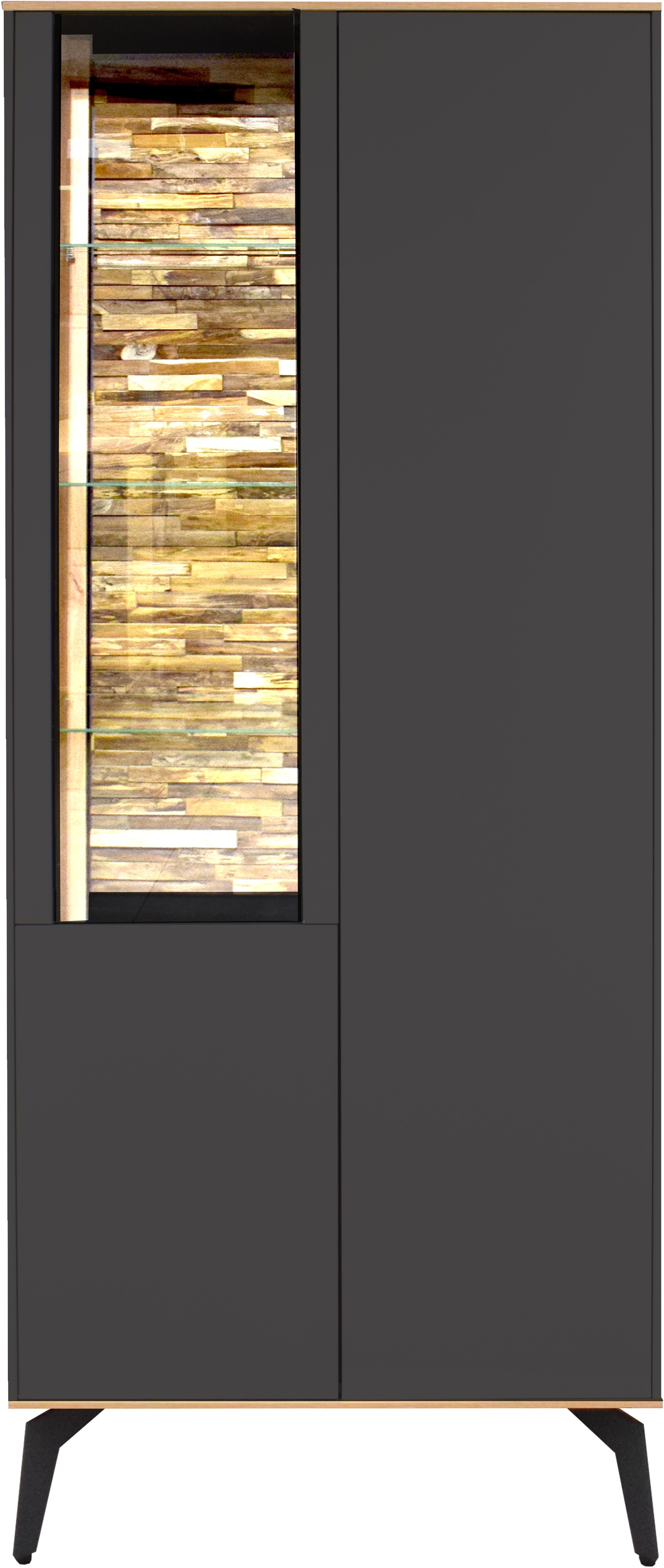 Mäusbacher Vitrine »Faro«, Faro Vitrinenschrank B 81 cm, inkl. Bel., Push to open, Metallfüße